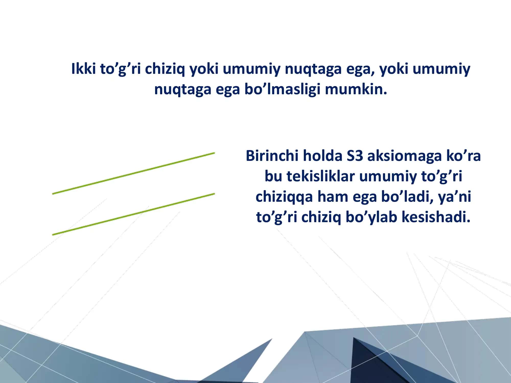 Paralel tekisliklar teoremasi 2