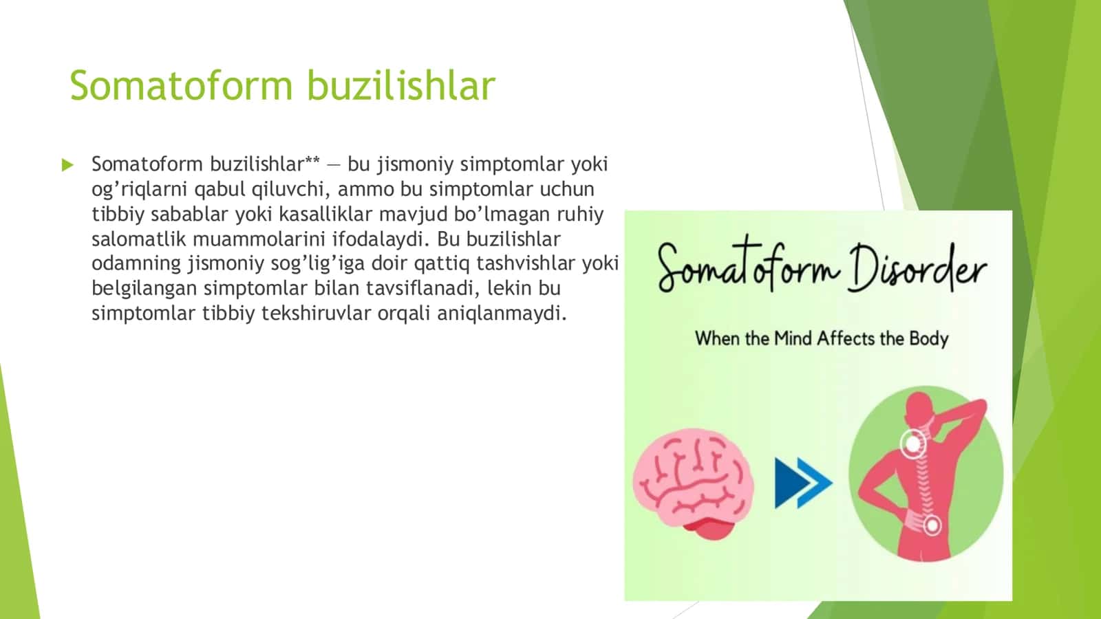 Somatoform buzilishlarining klinik ko’rinishlari 2