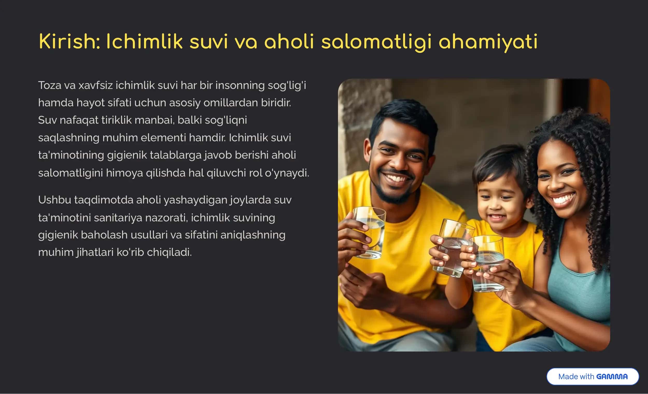Ichimlik suvini gigienik baholash 2