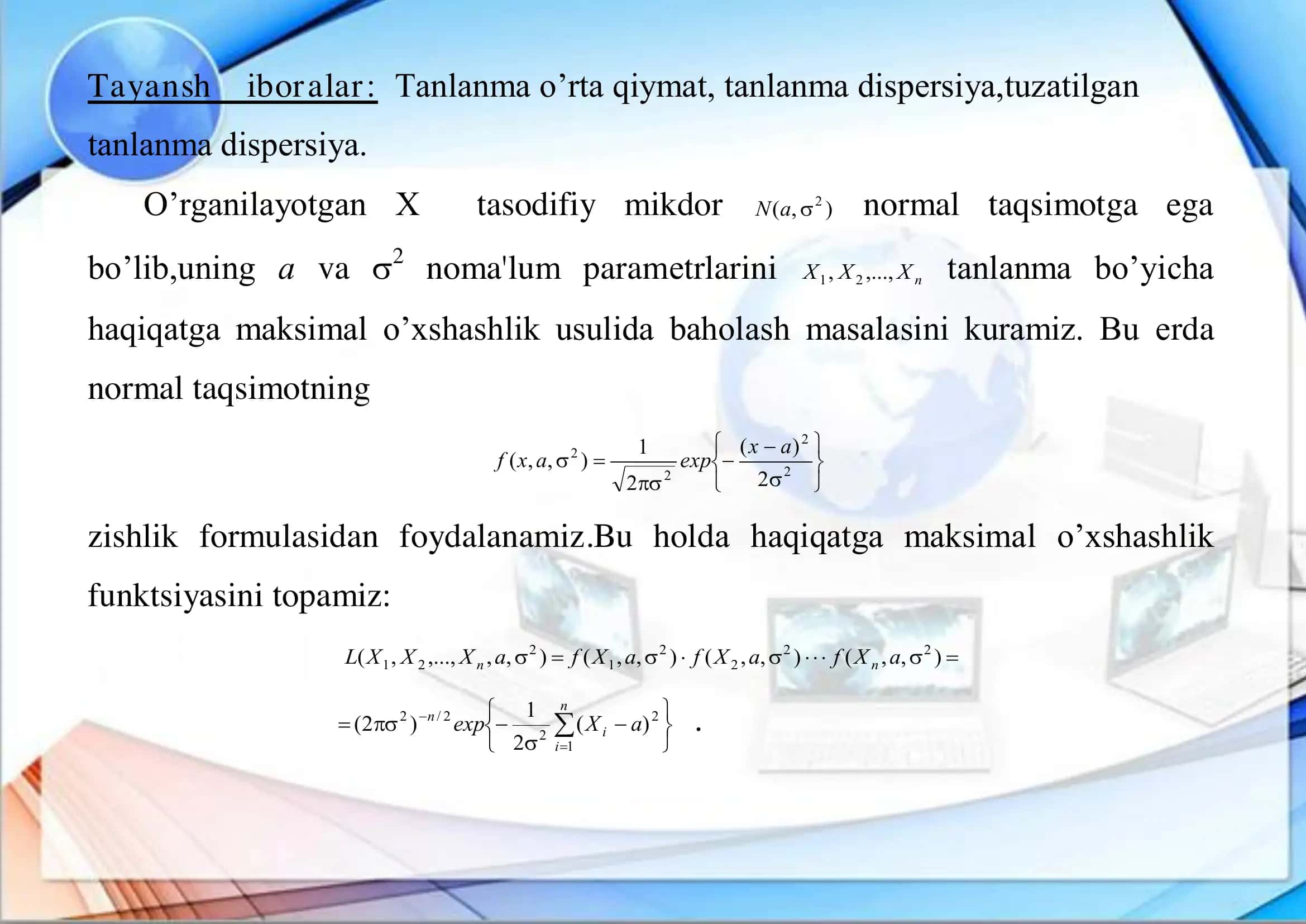 Normal taqsimot va uning xususiyatlari 2
