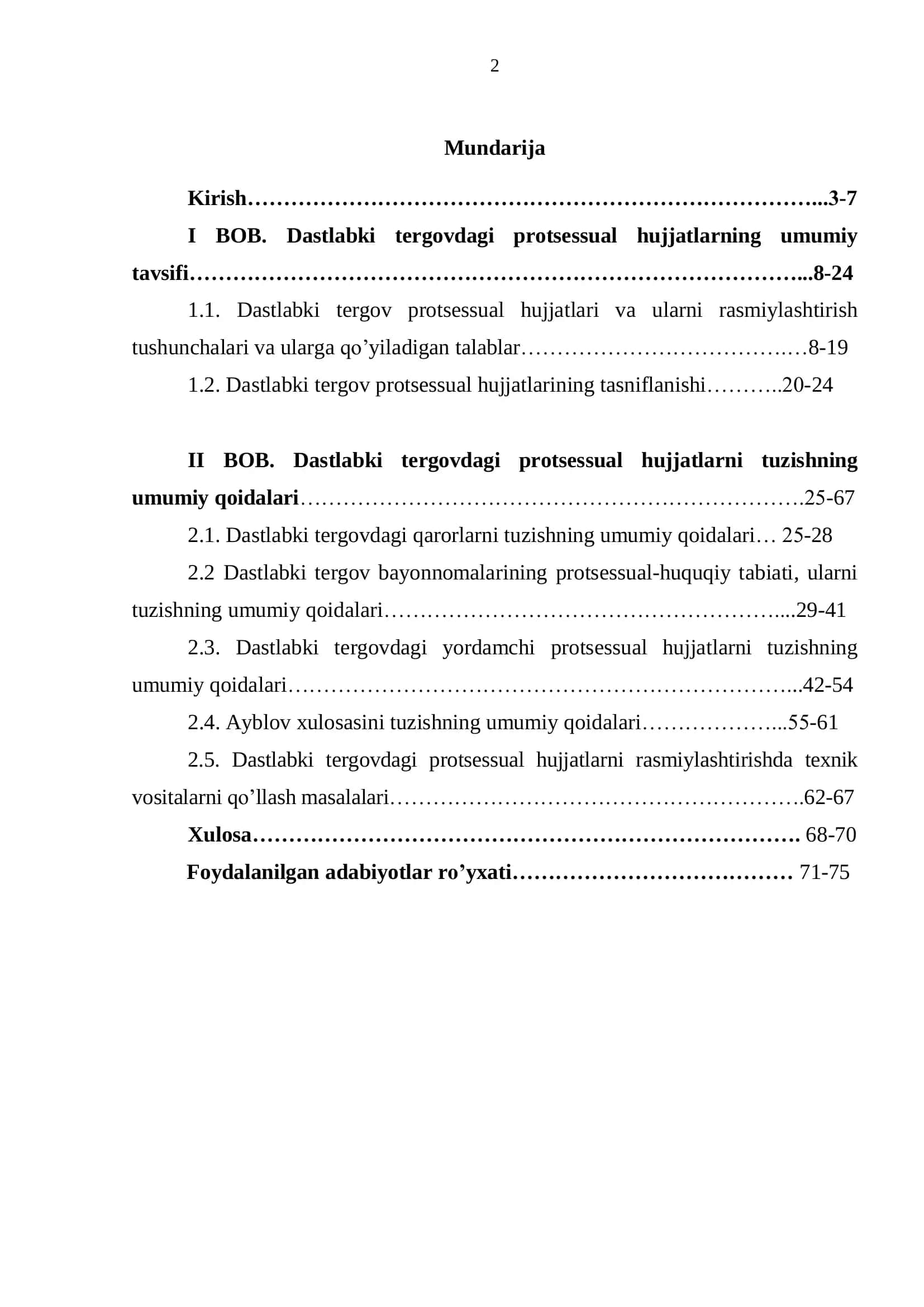 Dastlabki tergovda protsessual xujjatlarning o’ziga hos xususiyatlari 2