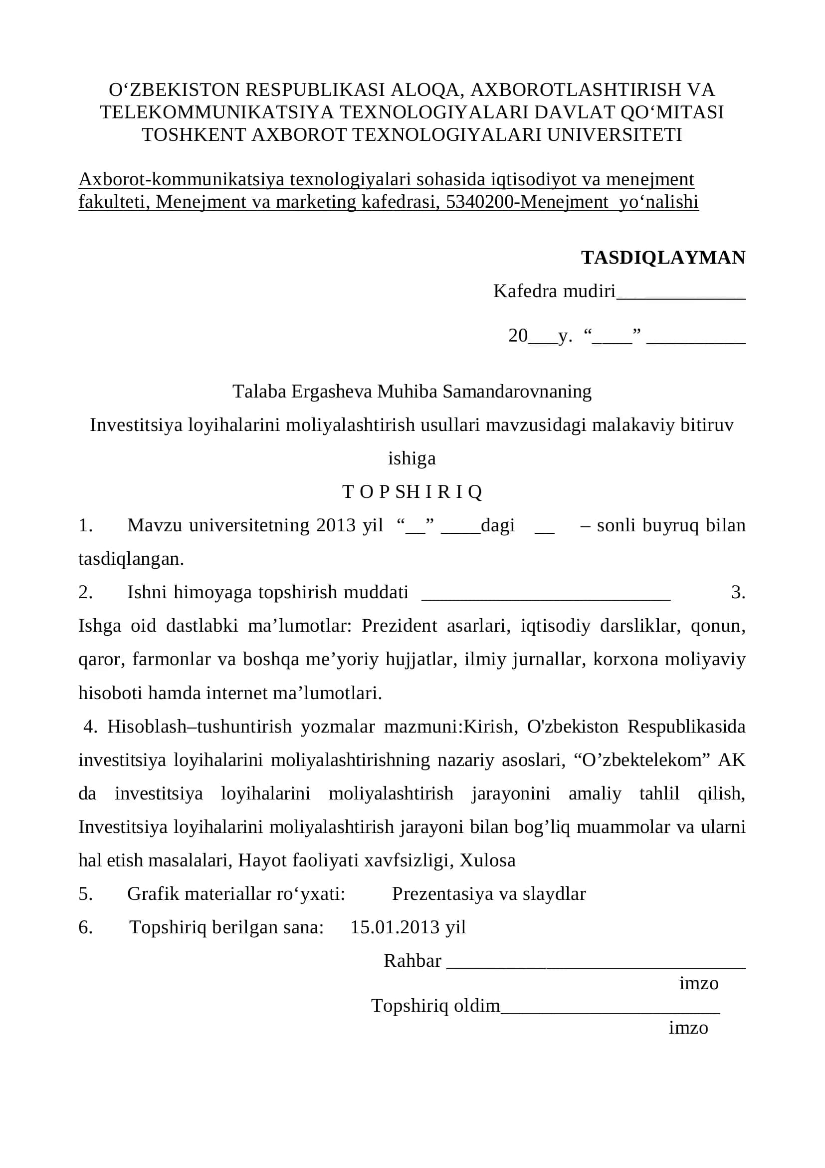 Investitsiya loyihalarini moliyalashtirish usullari 2