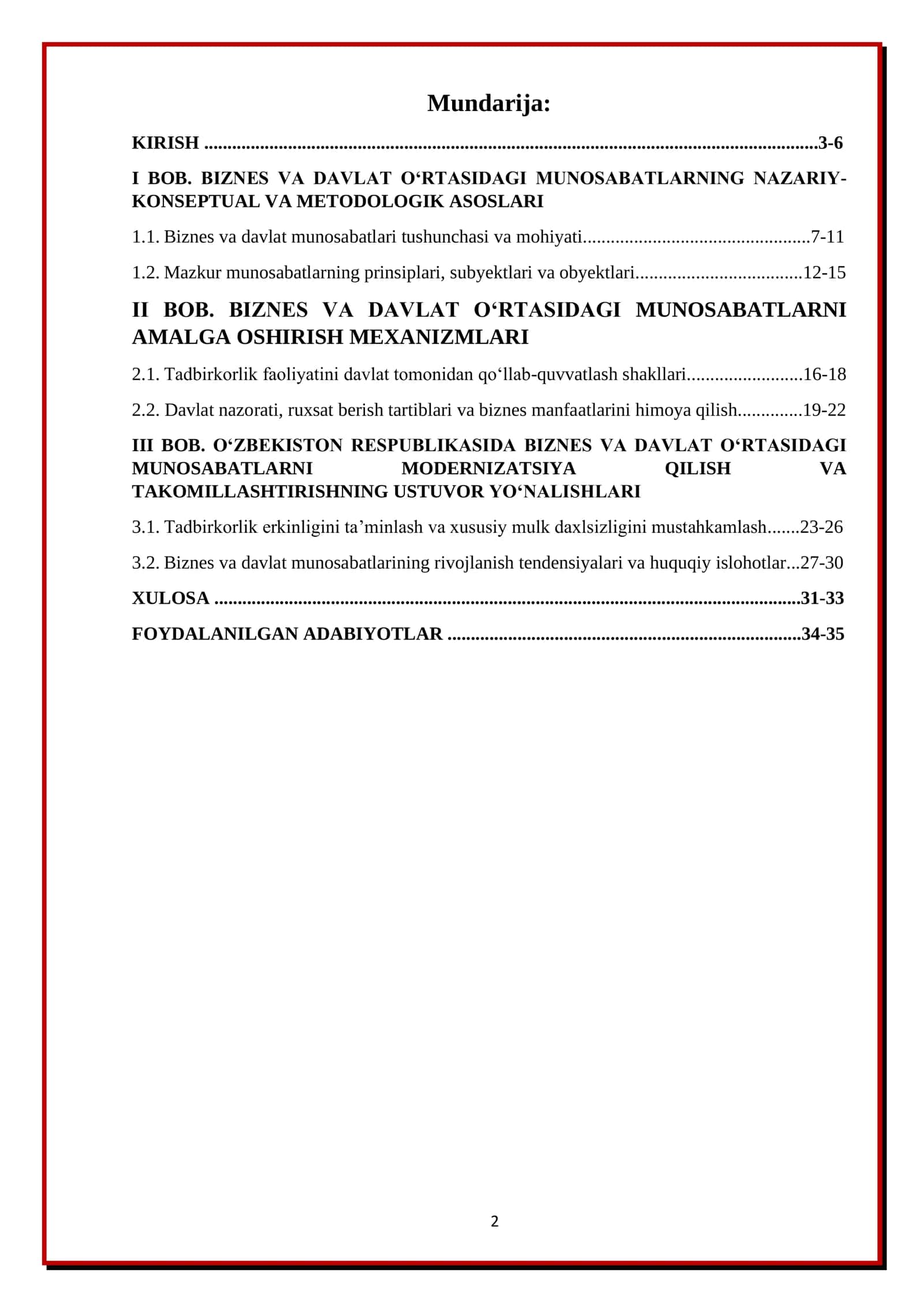 BIZNES VA DAVLAT O'RTASIDAGI HUQUQIY MUNOSABATLAR 2