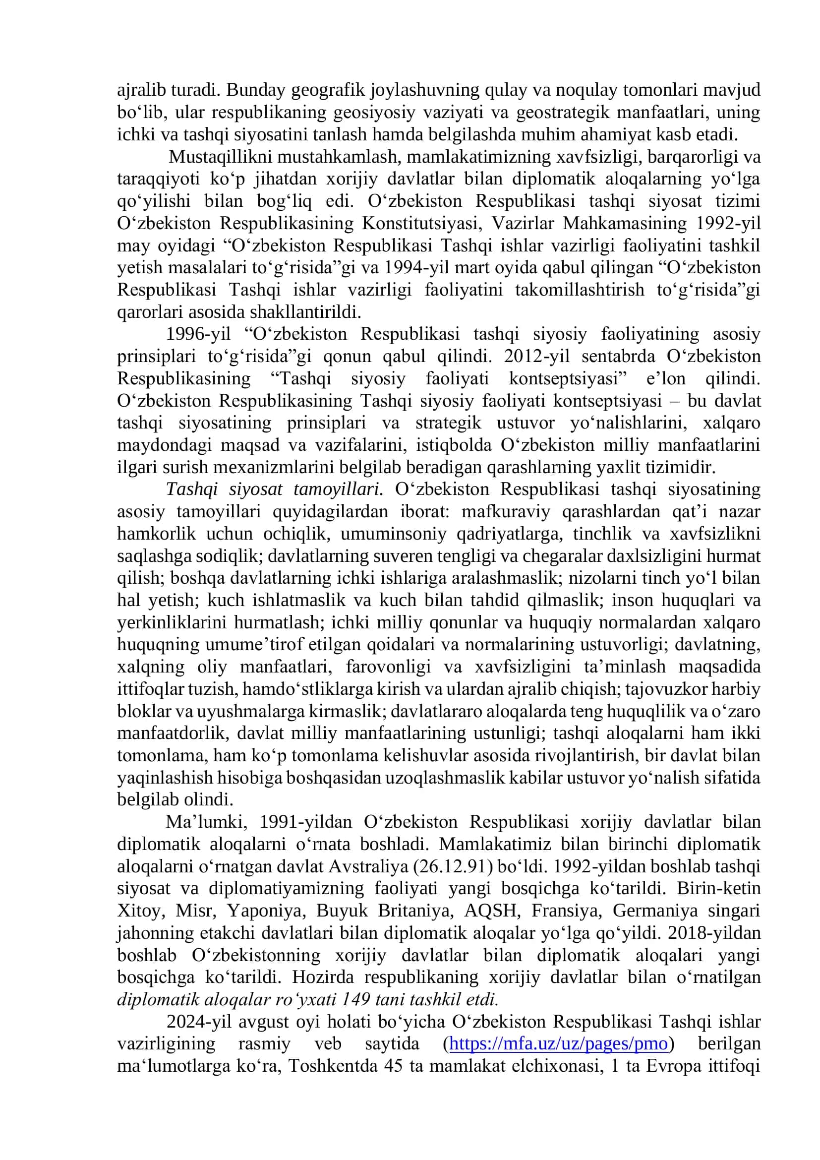 O‘zbekiston va jahon hamjamiyati 2