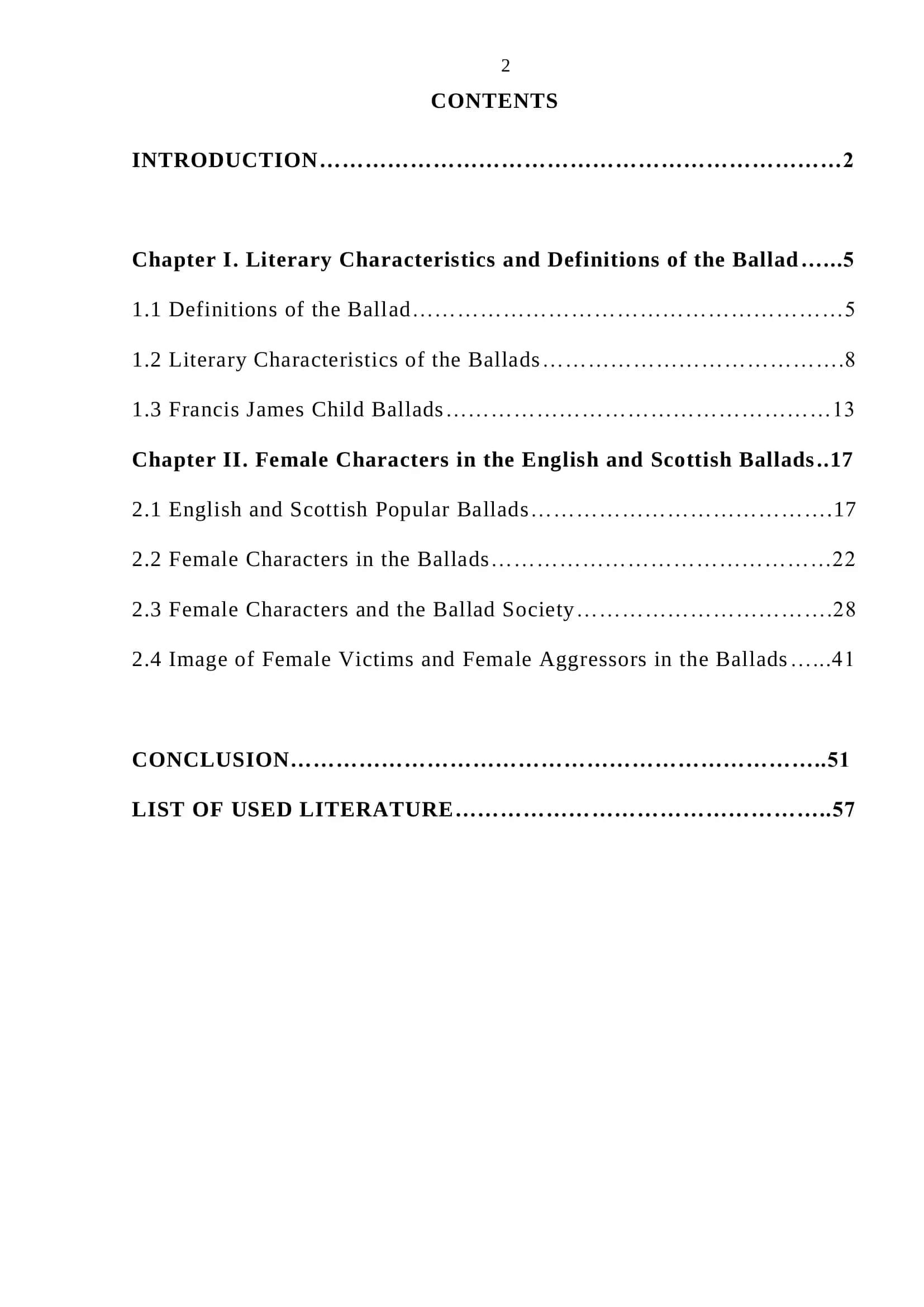 Depiction of Female Characters in English and Scottish Ballads 2