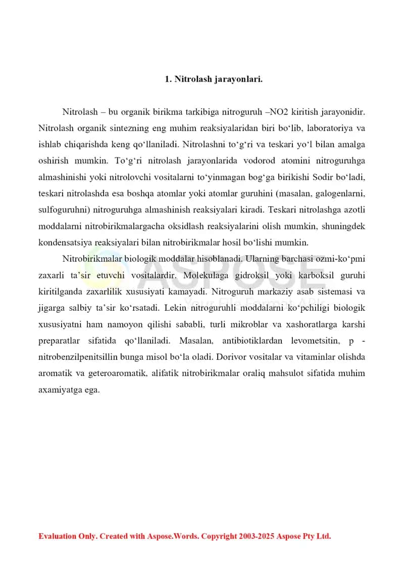 7. Nitrolash asosida olingan dori prepartlari. Referat 4 bet. 2