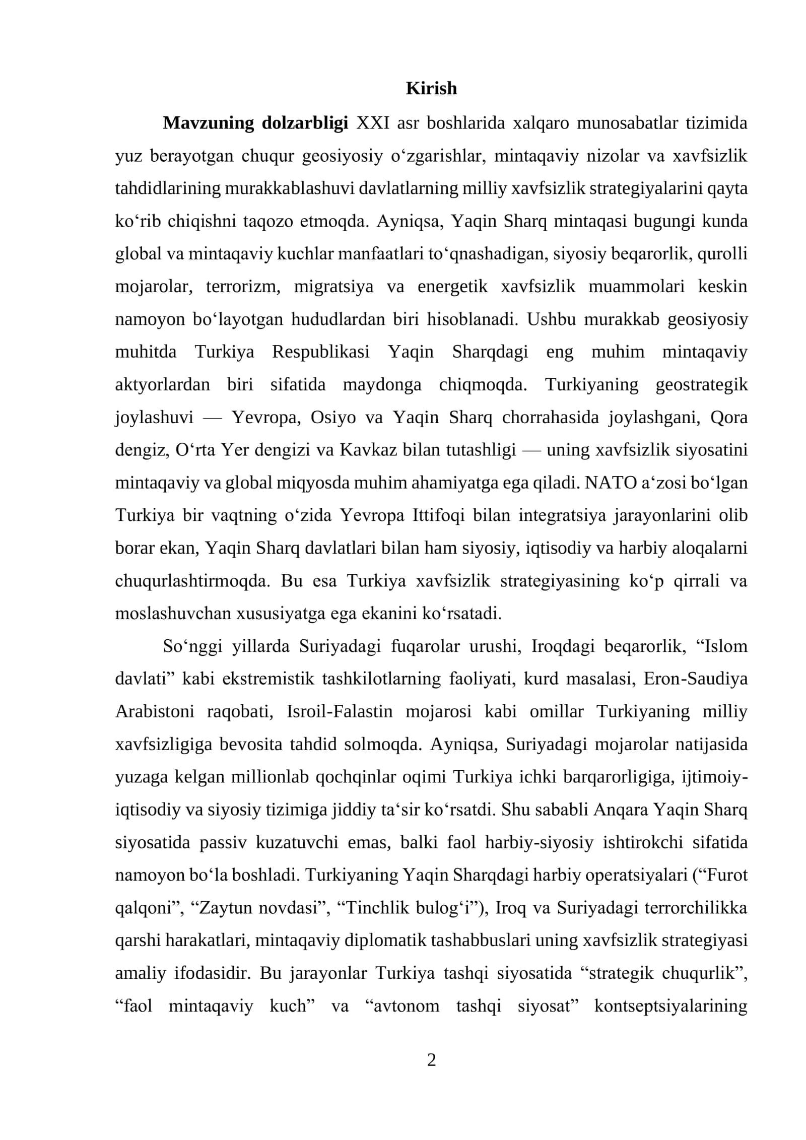 Turkiya xavfsizligi va yaqin sharq 2