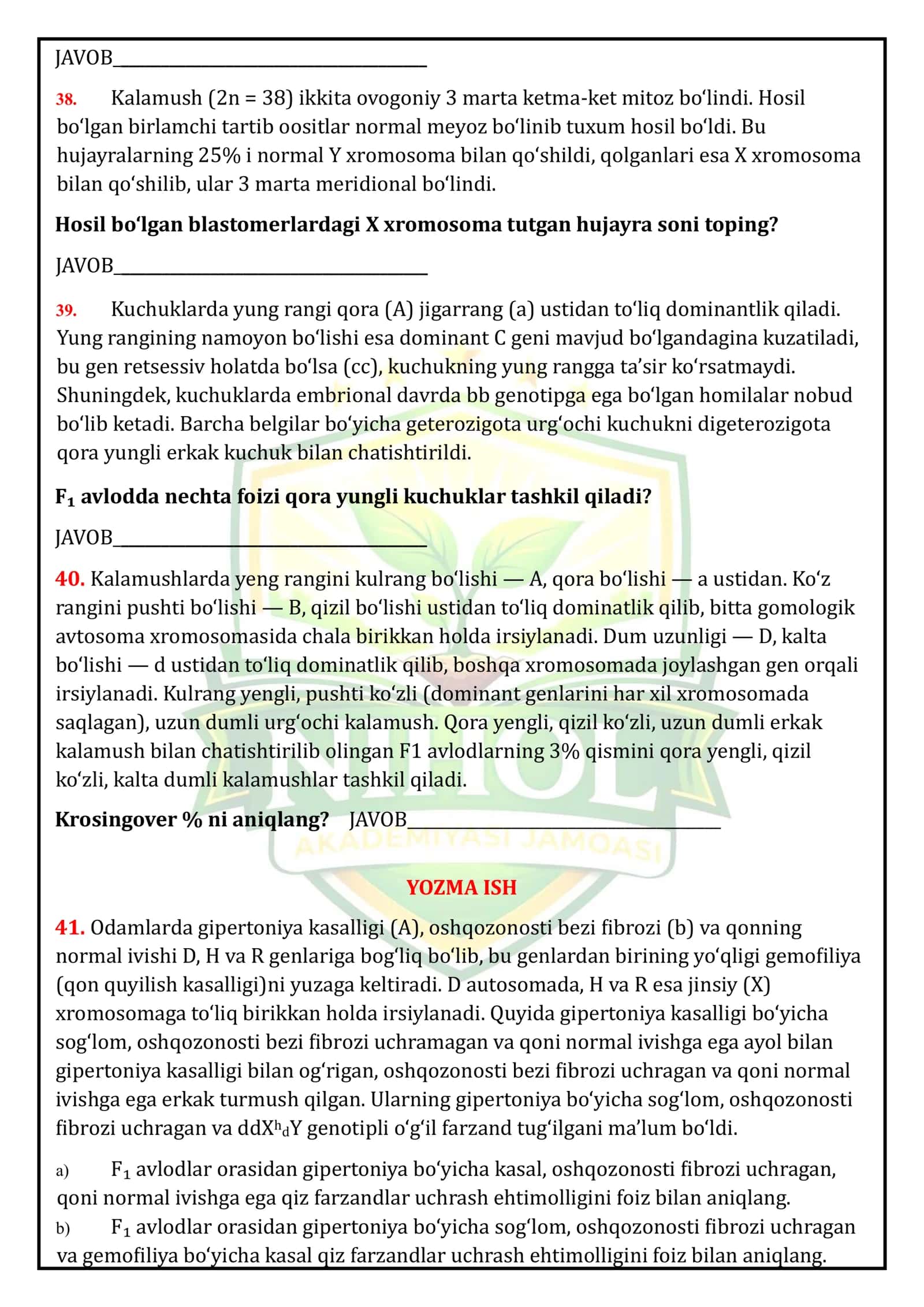 BIOLOGIYA MILLIY SERTIFIKAT 2