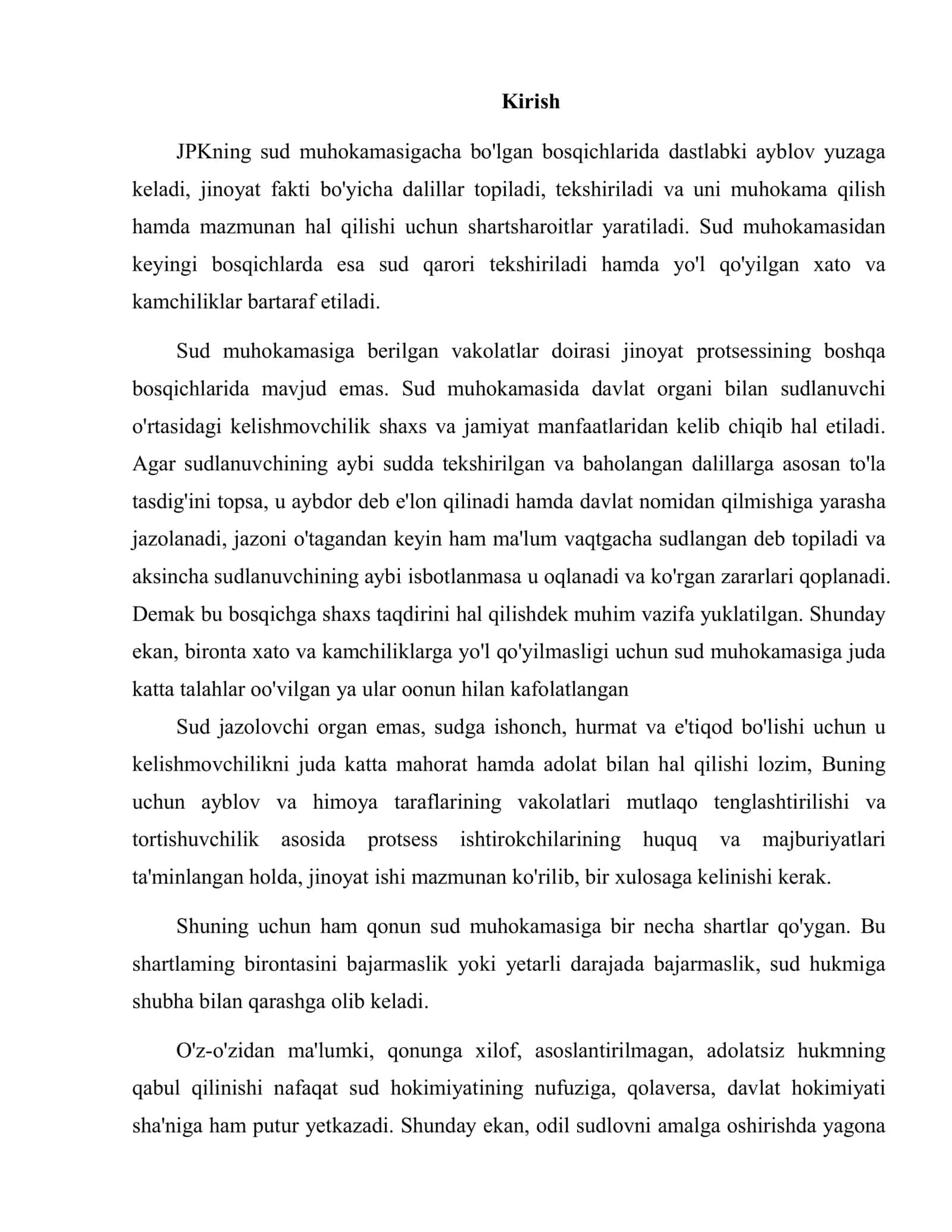 Sud muhokamasi ishtirokchilarining tengligi va huquqlari 2