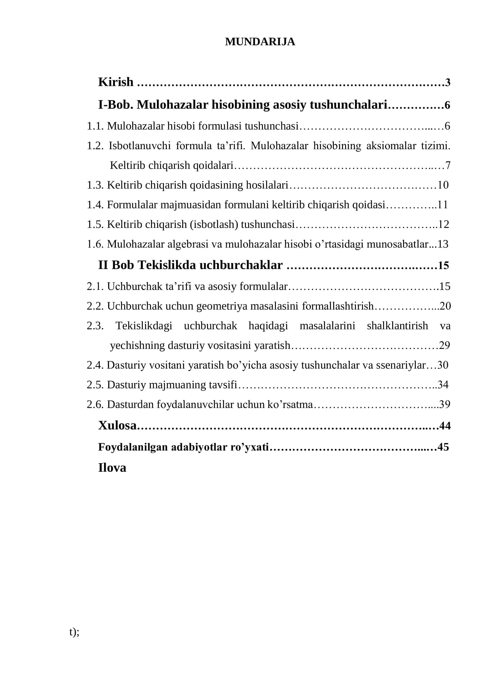 Mulohazalar hisobini keltirib chiqarish qoidalarining algoritmi va dasturlarini tuzish 2