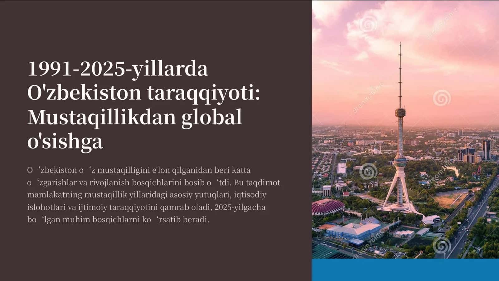 O'zbekiston tarixi fanidan “1991-2025-yillarda O'zbekiston taraqqiyoti” 2