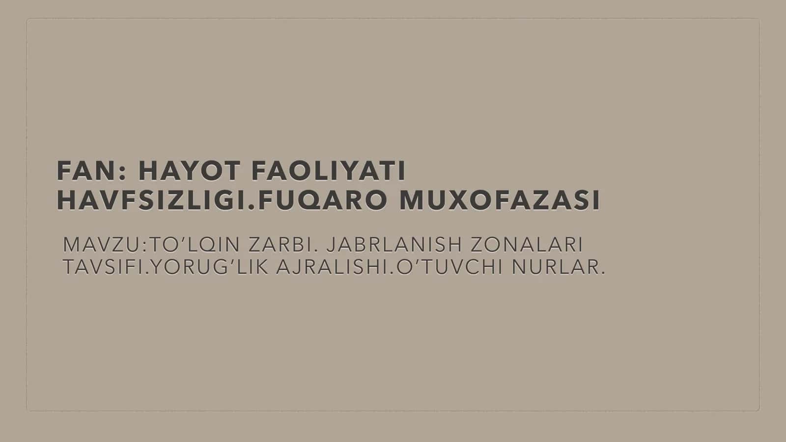 TO’LQIN ZARBI. JABRLANISH ZONALARI TAVSIFI.YORUG’LIK AJRALISHI.O’TUVCHI NURLAR 2