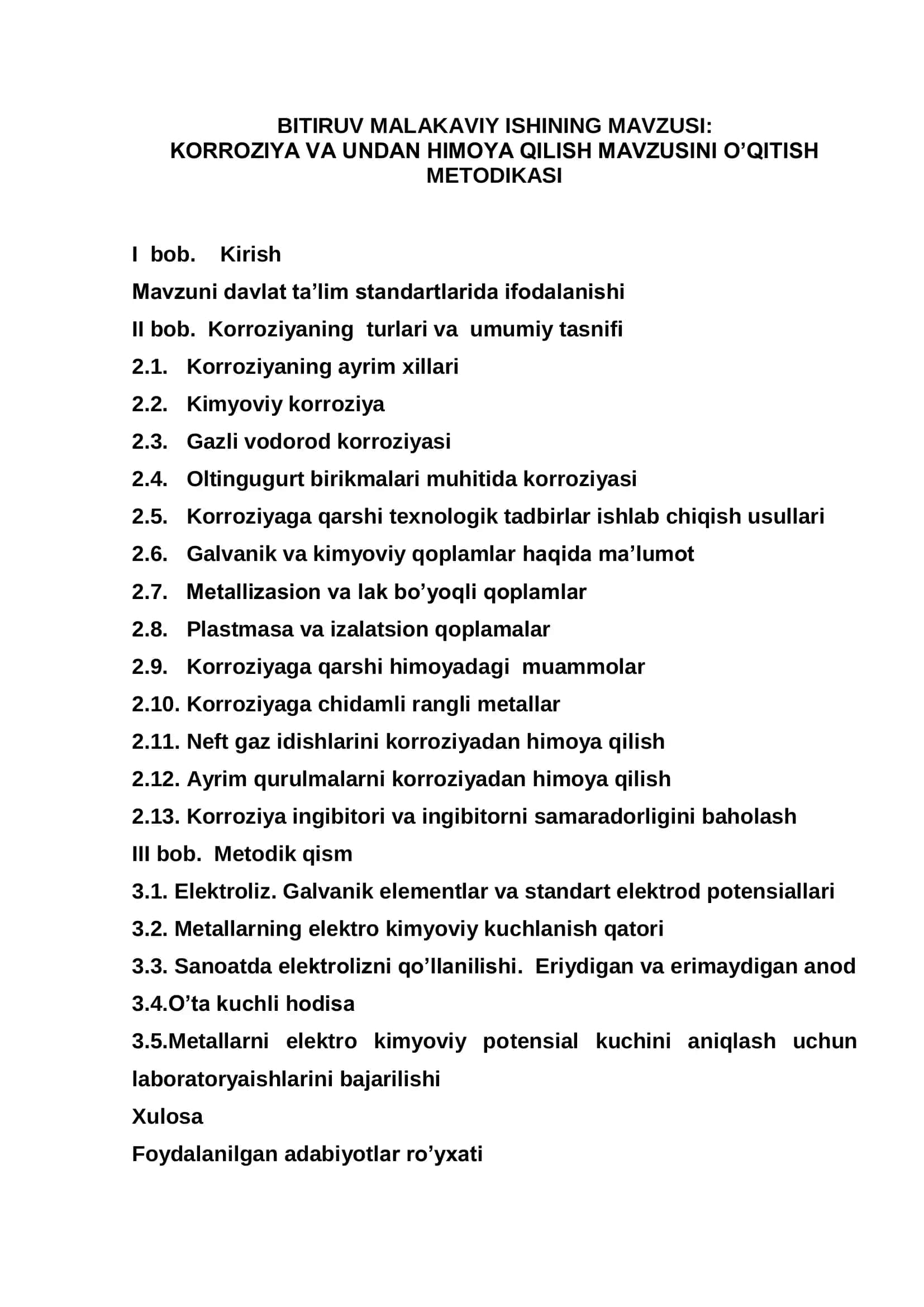 KORROZIYA VA UNDAN HIMOYA QILISH MAVZUSINI O’QITISH METODIKASI 2
