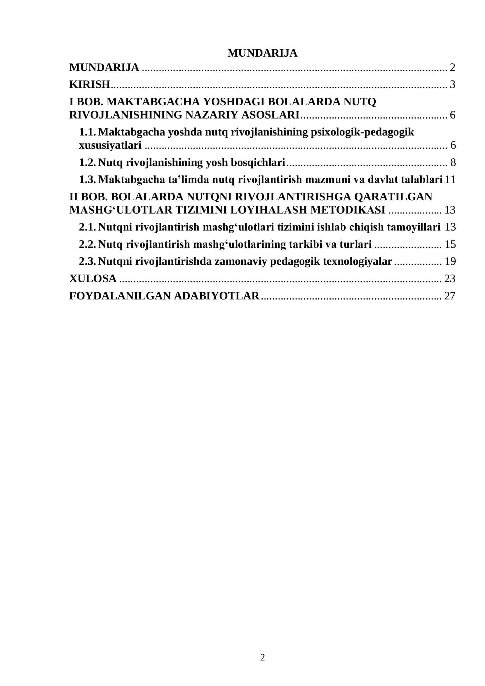 Maktabgacha yoshdagi bolalarda nutq rivojlantirish bo‘yicha samarali mashg‘ulotlar tizimini loyihalash 2