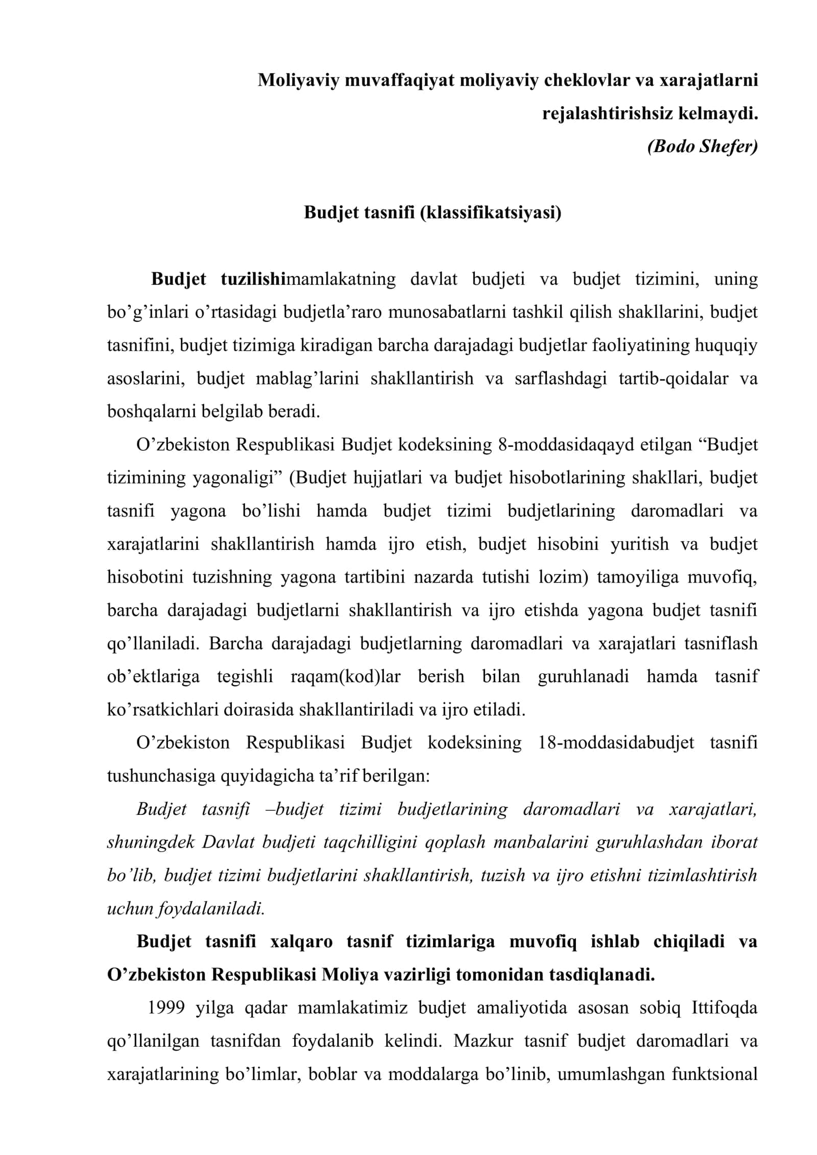 Budjet tizimi budjetlarini boshqarish asoslari 2