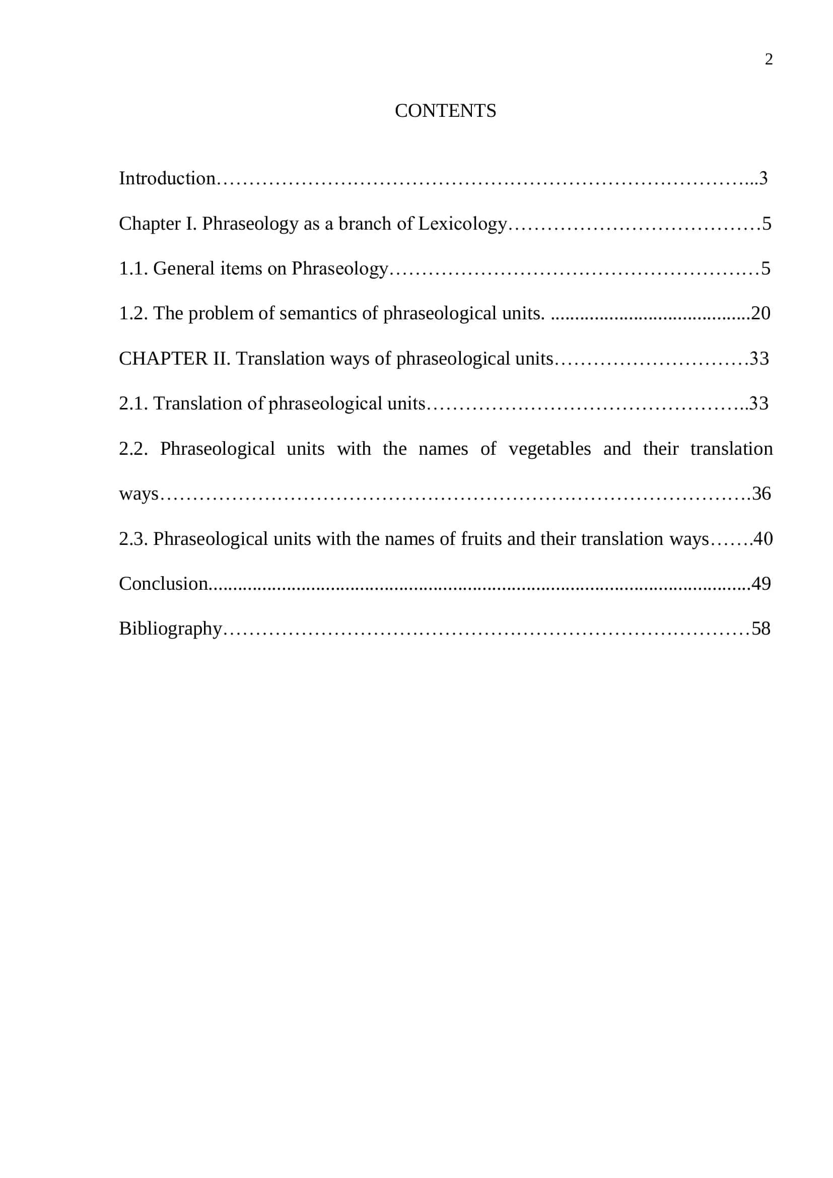 QUALIFICATION PAPER on PHRASEOLOGICAL UNITS WITH THE NAMES OF VEGETABLES AND FRUITS AND THEIR TRANSLATION WAYS 2