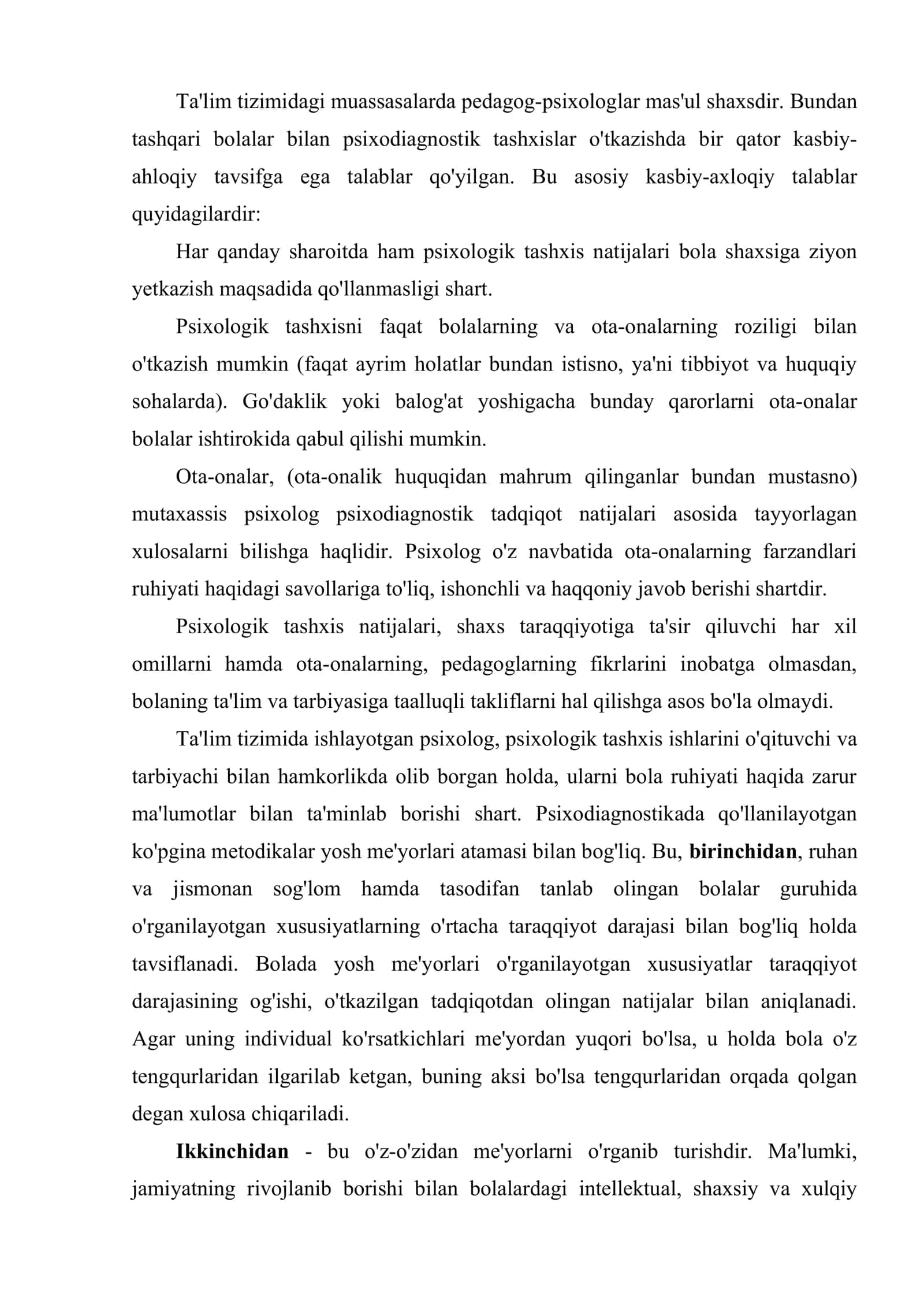 Psixologning kasbiy o’zini-o’zi anglashning axloqiy jihatlari 2