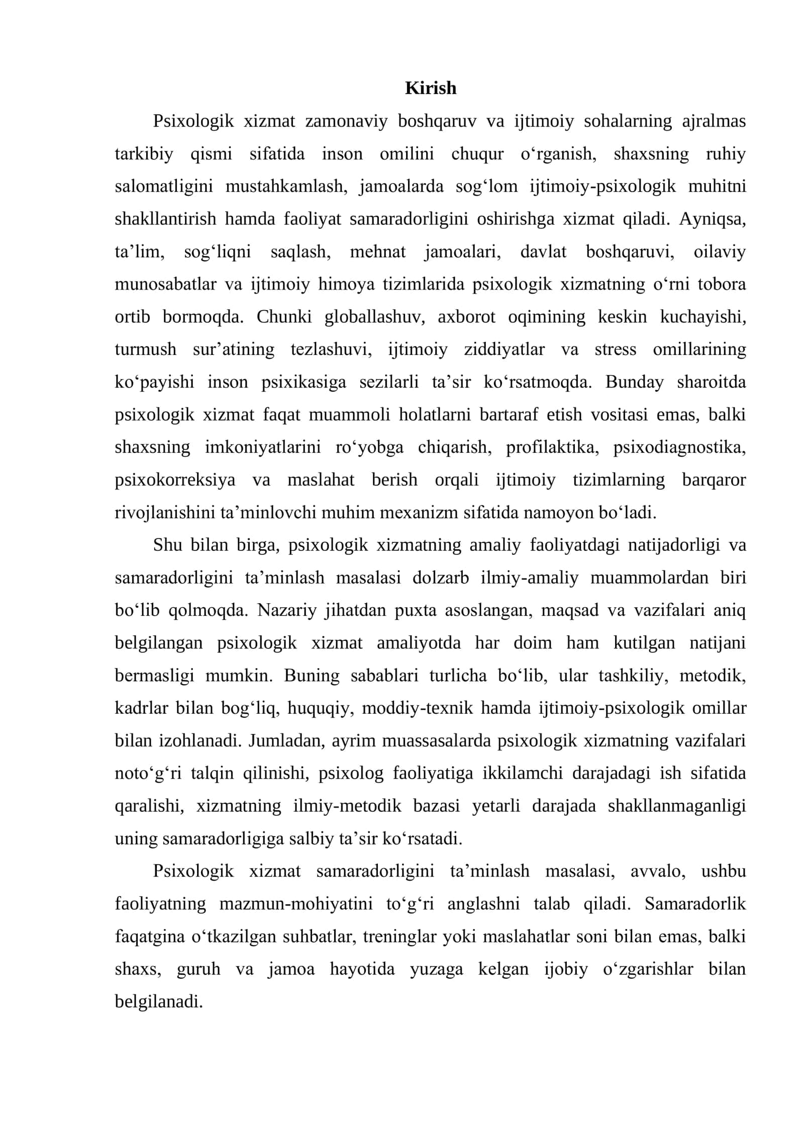 PSIXOLOGIK XIZMATNING SAMARADORLIGINI TAʼMINLASH MUAMMOLARI 2