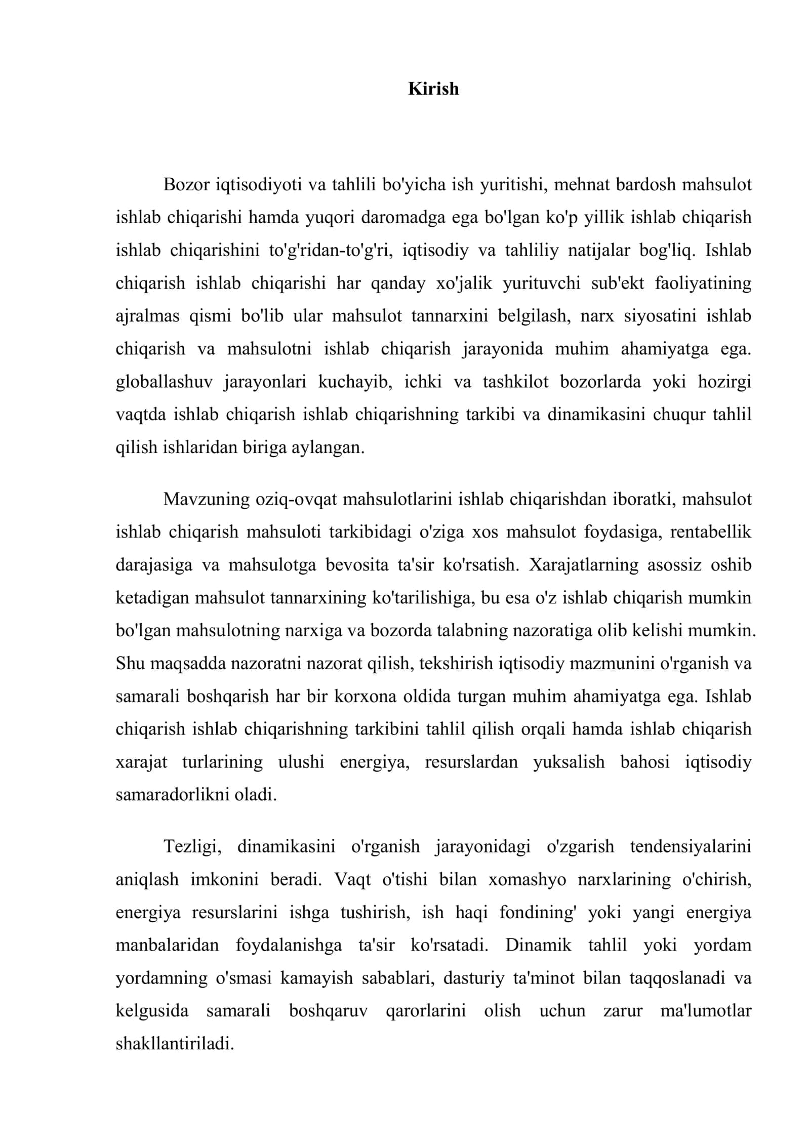 Ishlab chiqarish xarajatlarining tarkibi va dinamikasining tahlili 2
