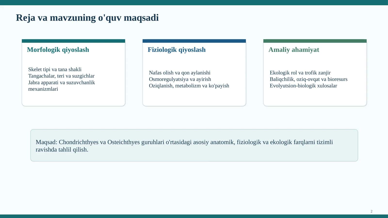 Baliq anatomiyasi va fiziologiyasi 2