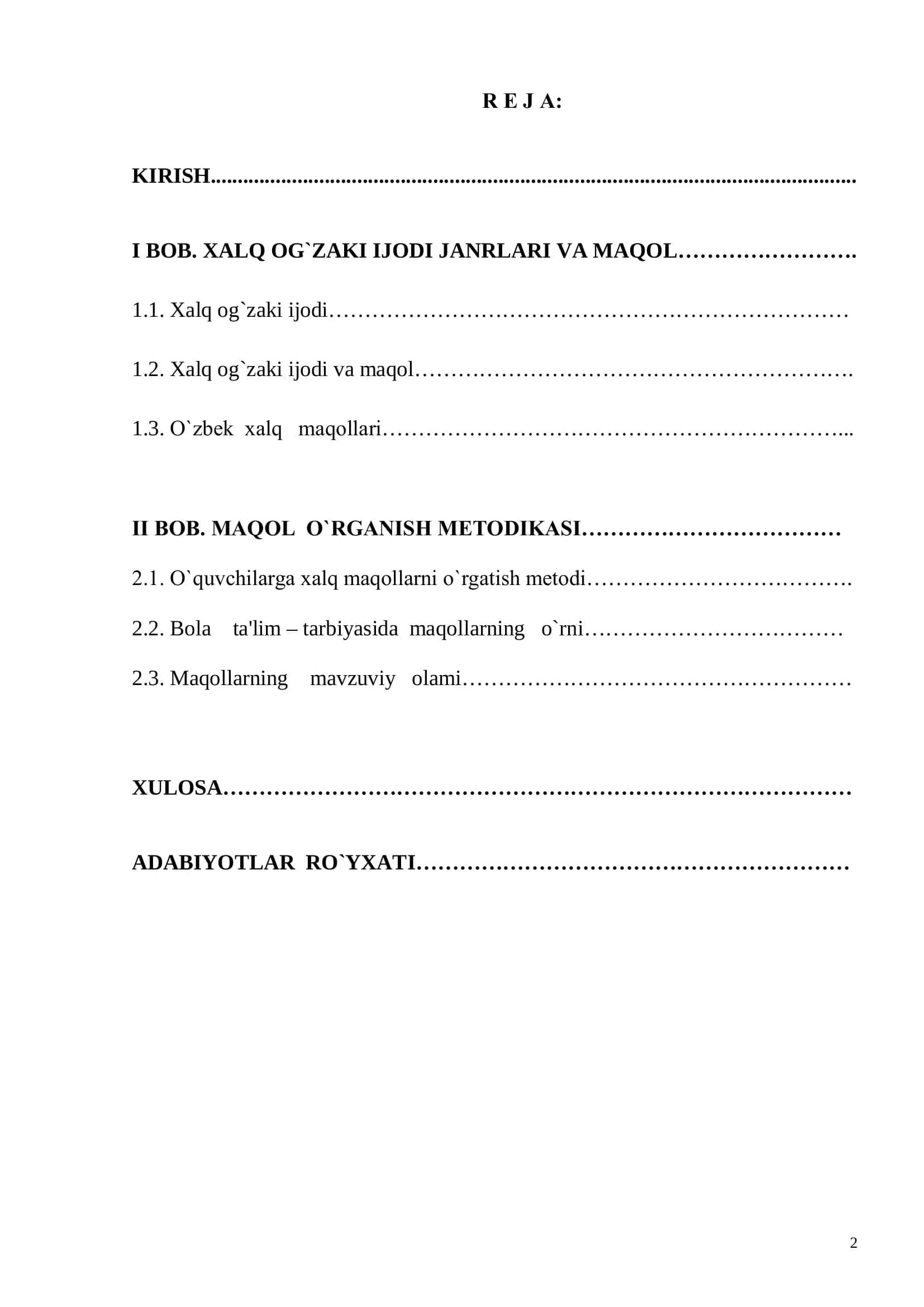 Xalq maqollari orqali o`quvchilarning ma'naviy-axloqiy tarbiyasini rivojlantirish mеtodikasi 2