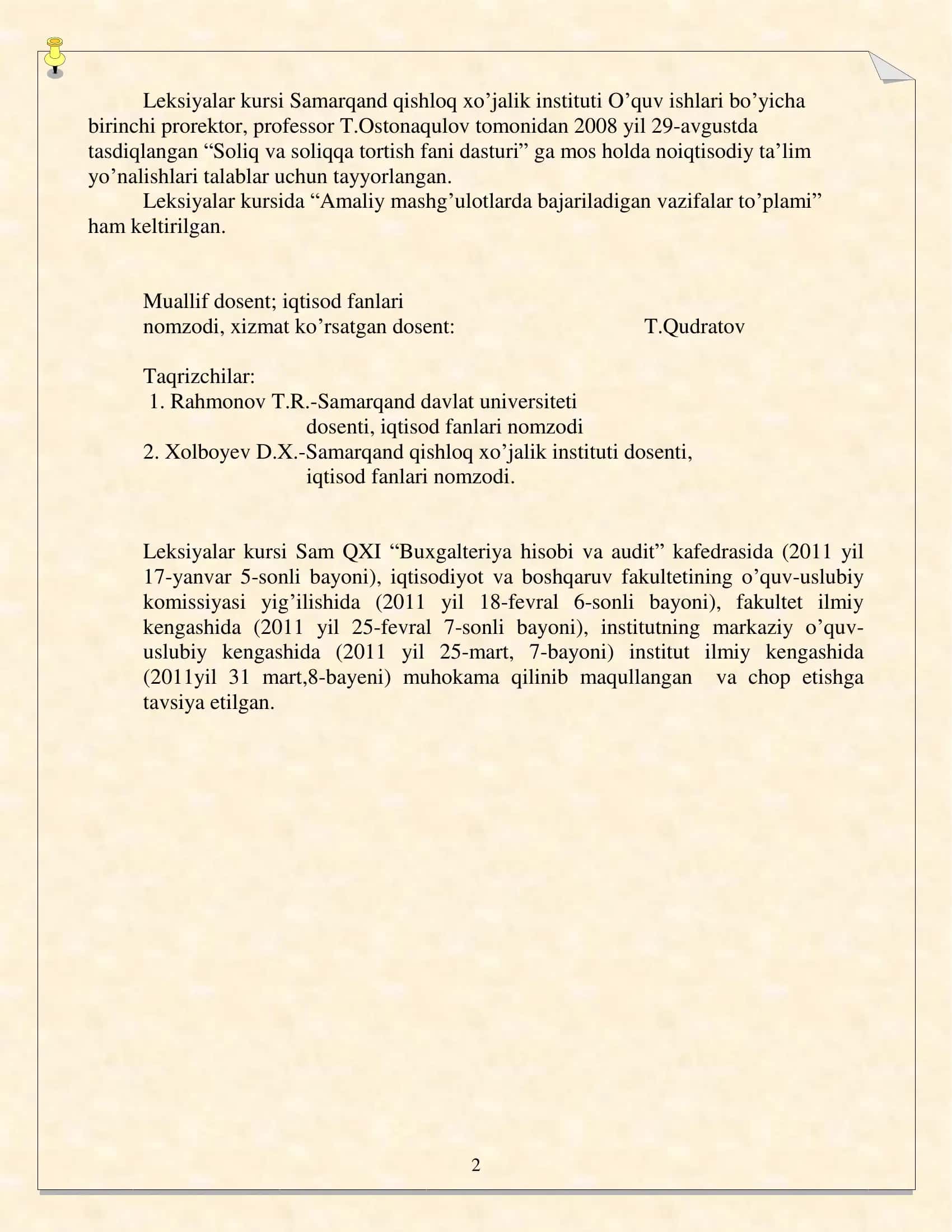 SOLIQ VA SOLIQGA TORTISH FANI DASTURI 2