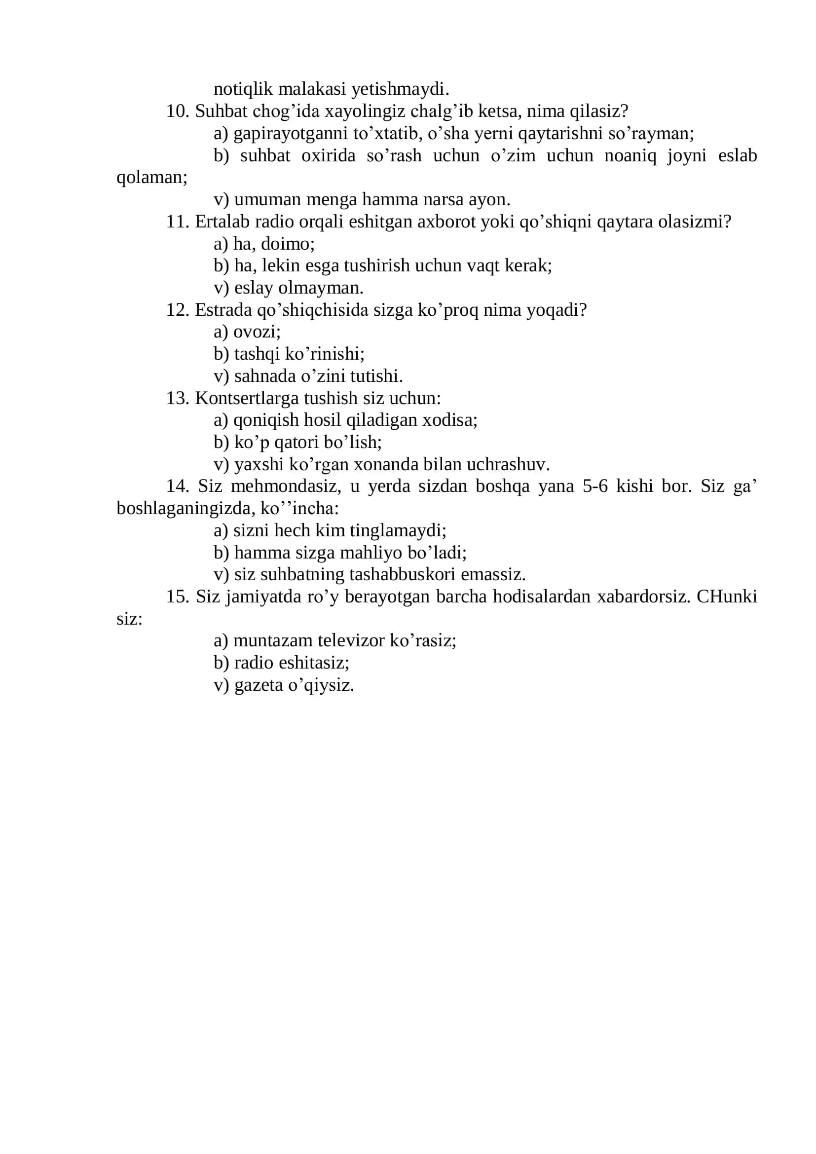 O’ZGALARNI TINGLAY OLASIZMI? 2