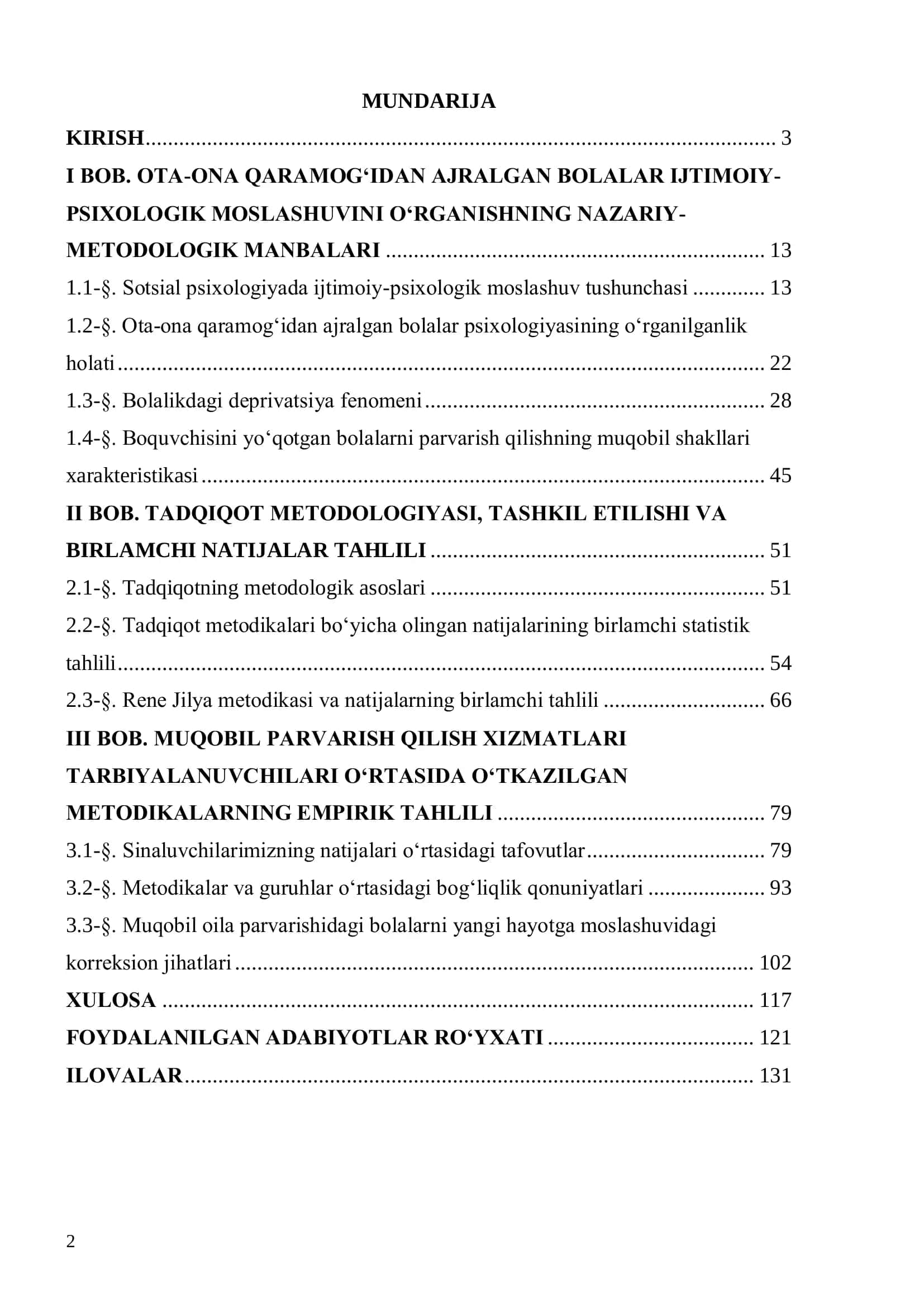 BОLALARNI MUQОBIL PARVARISH QILISH XIZMATLARI TARBIYALANUVCHILARINING IJTIMОIY-PSIXОLОGIK MОSLASHUVI DETERMINANTLARI  (SОS-BОLALAR MAHALLASI MISОLIDA) 2