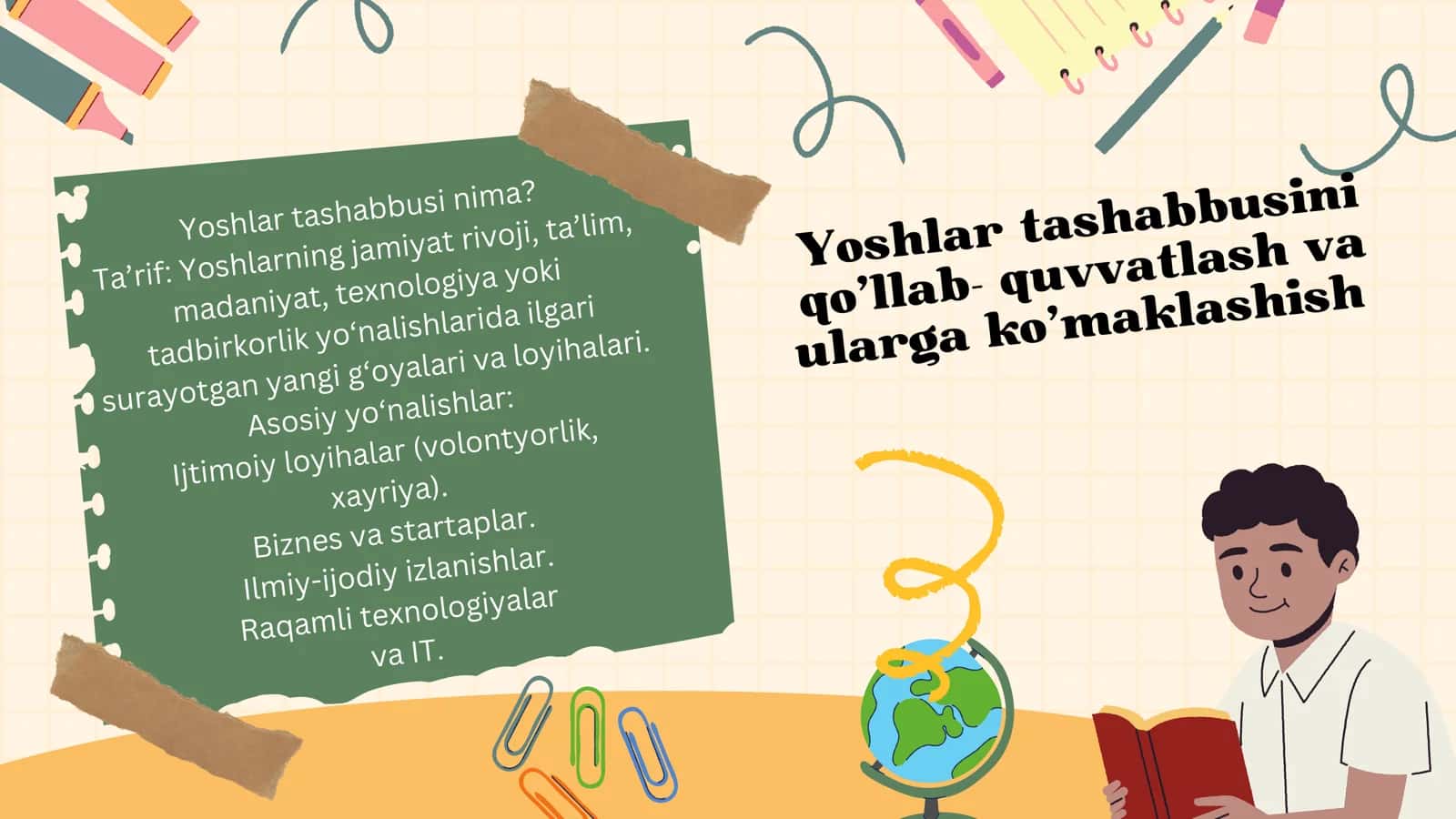 YOSHLAR TASHABBUSINI QOʻLLAB-QUVVATLASH VA ULARGA KOʻMAKLASHISH 2