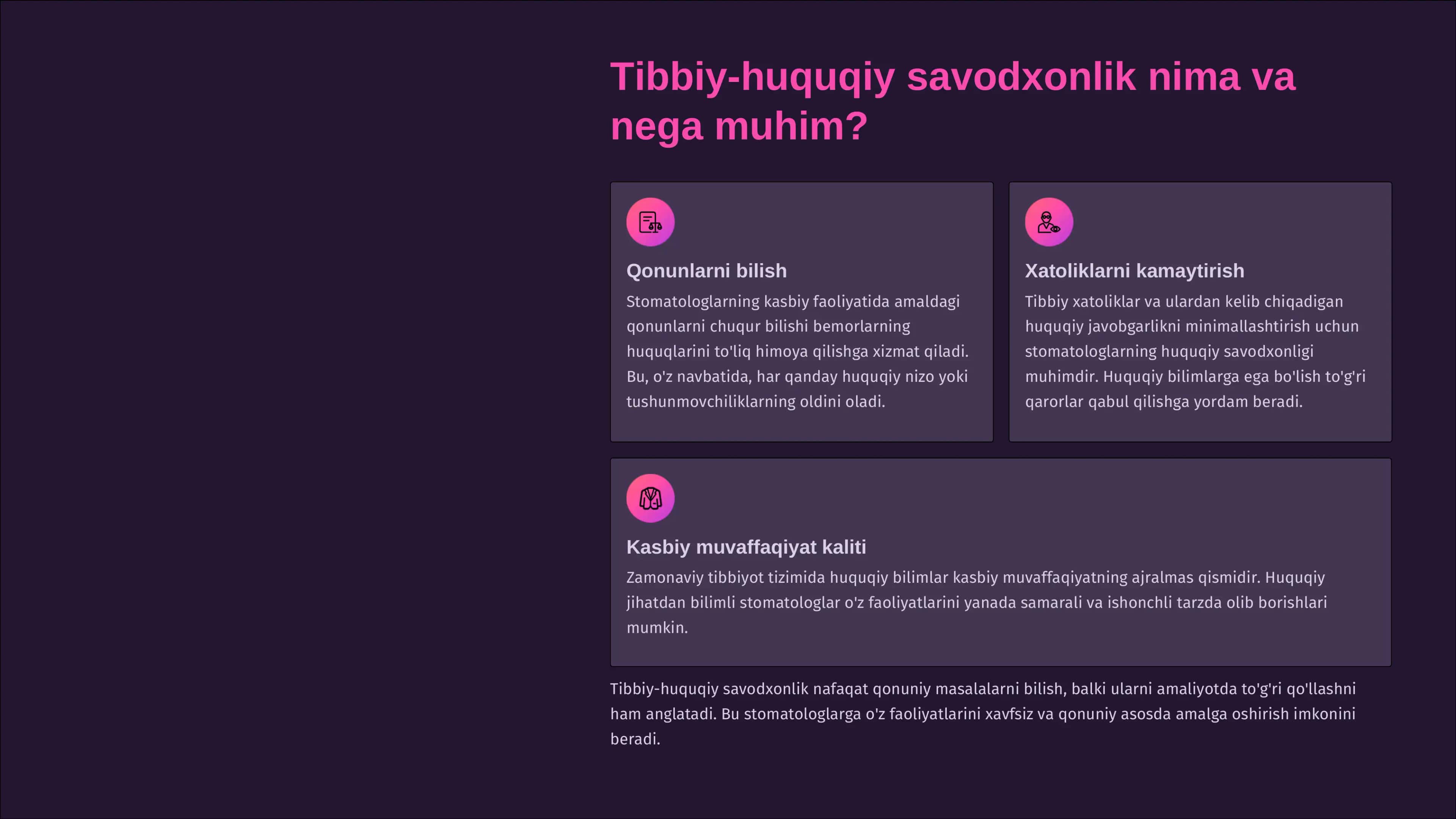 Stomatologlarning tibbiy-huquqiy savodxonligi masalasi 2
