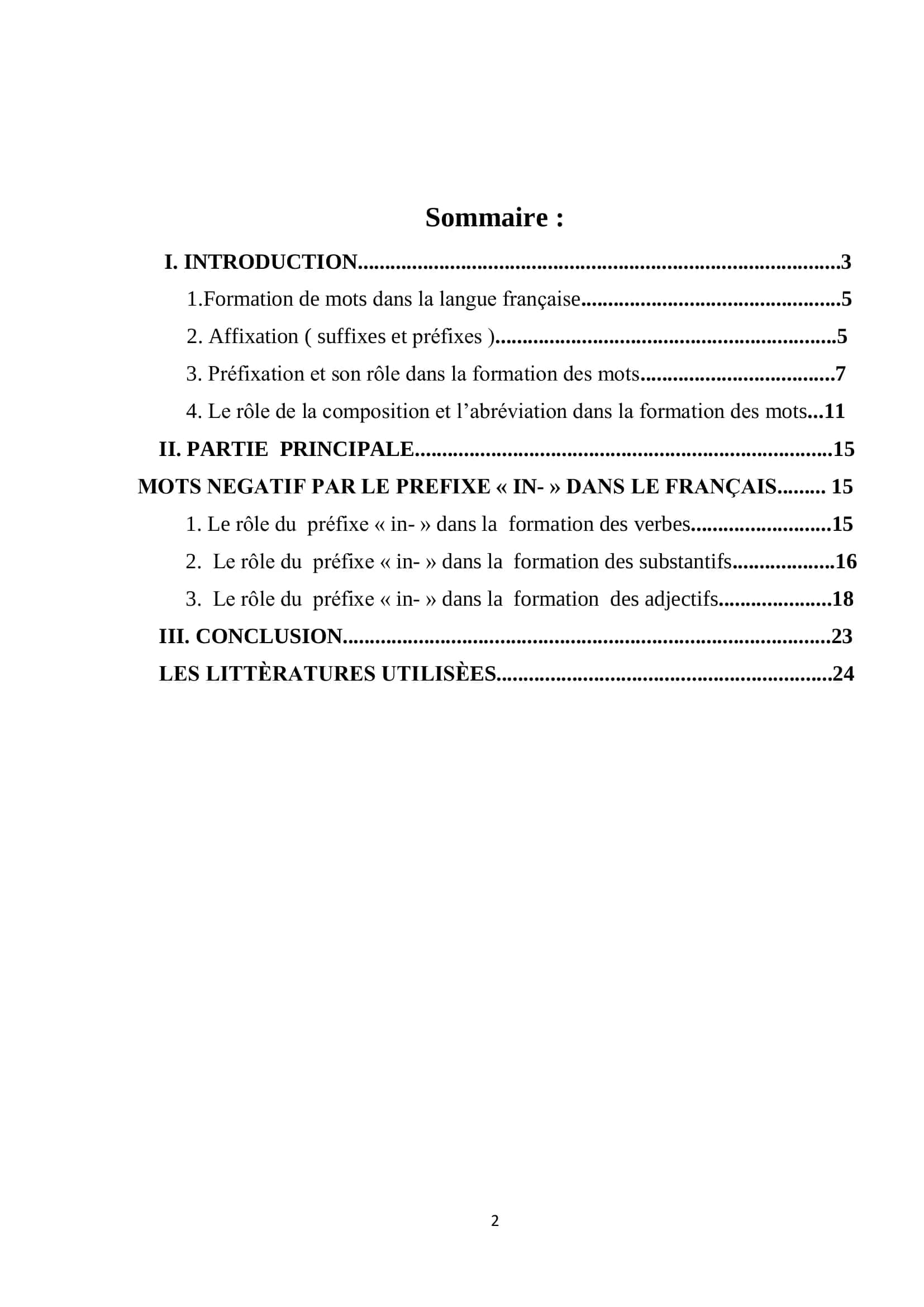 Mots négatifs par le préfixe "IN-" dans le français 2