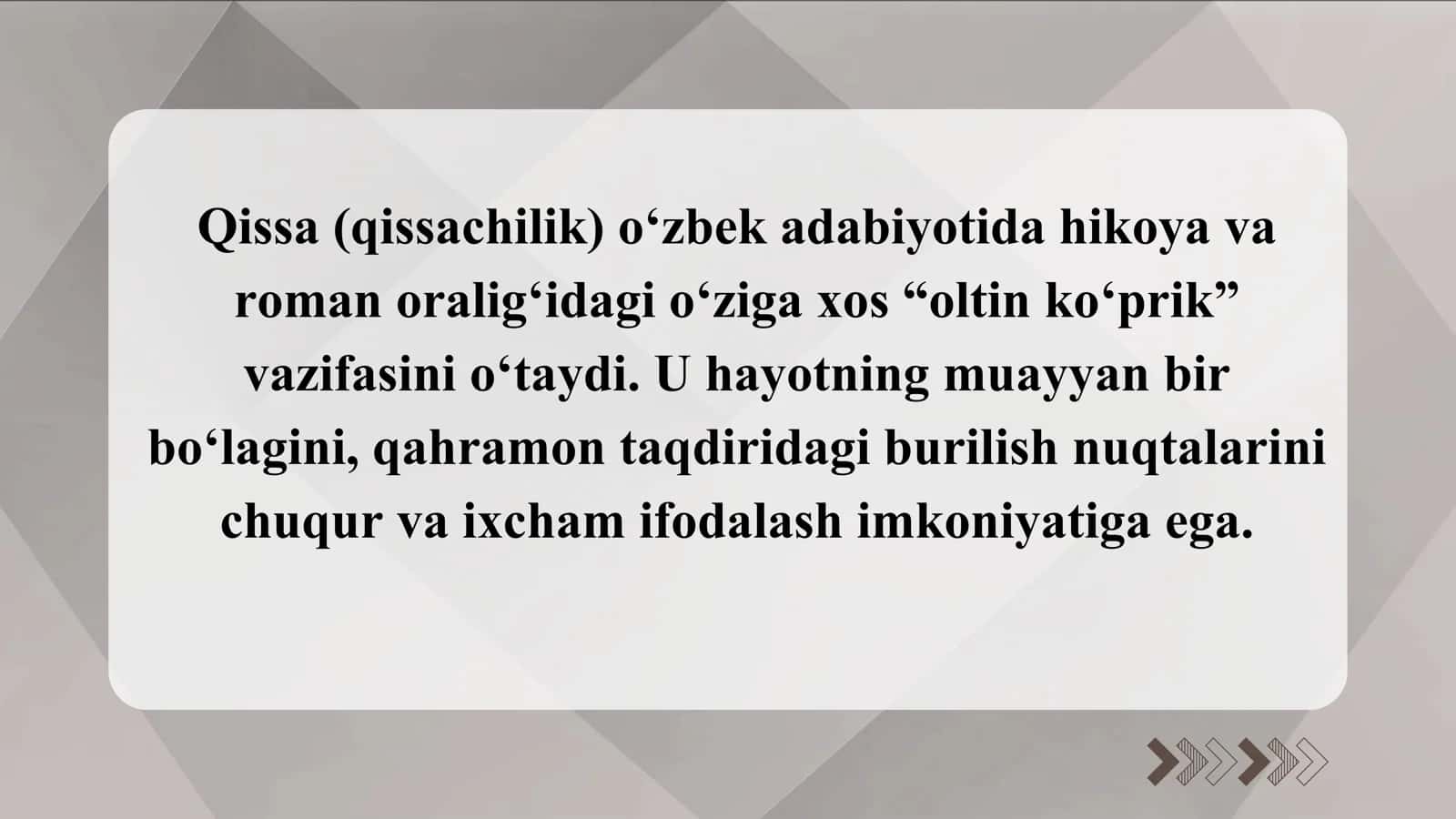 Qissa janri imkoniyatlari. Primqul Qodirov va Odil Yoqubov asarlari asosida 2