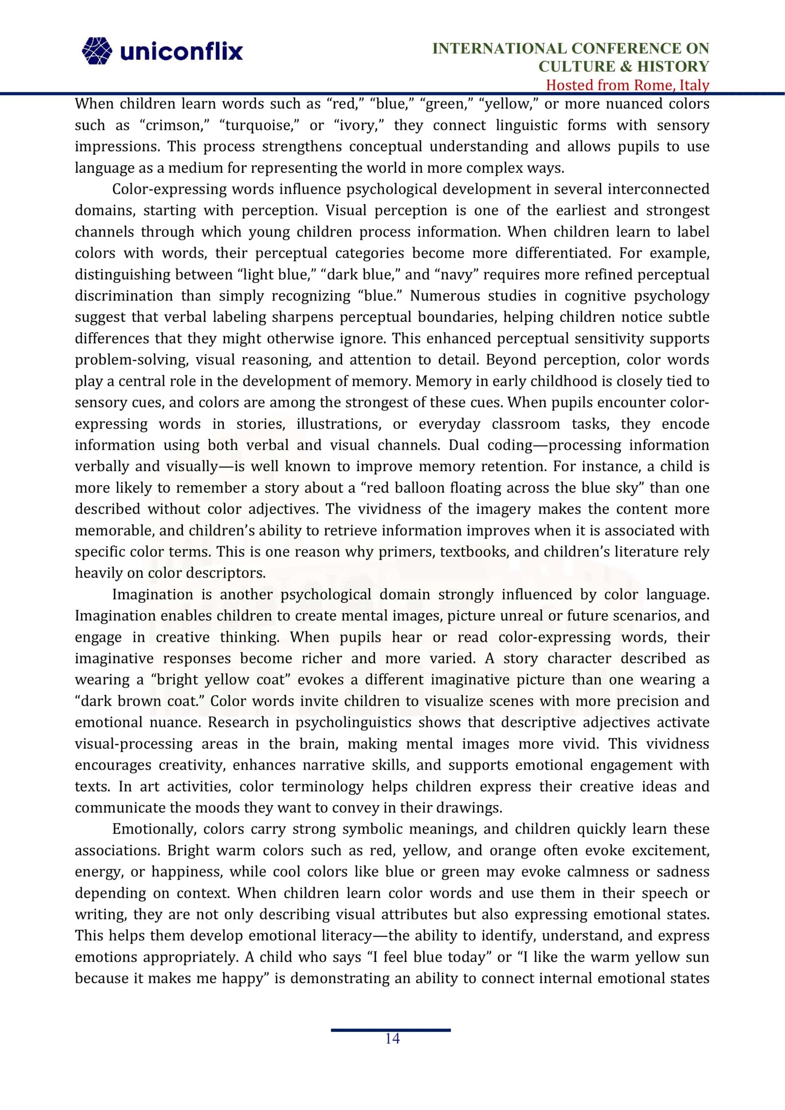 THE INFLUENCE OF COLOR-EXPRESSING WORDS ON THE PSYCHOLOGICAL DEVELOPMENT OF PRIMARY SCHOOL PUPILS 2
