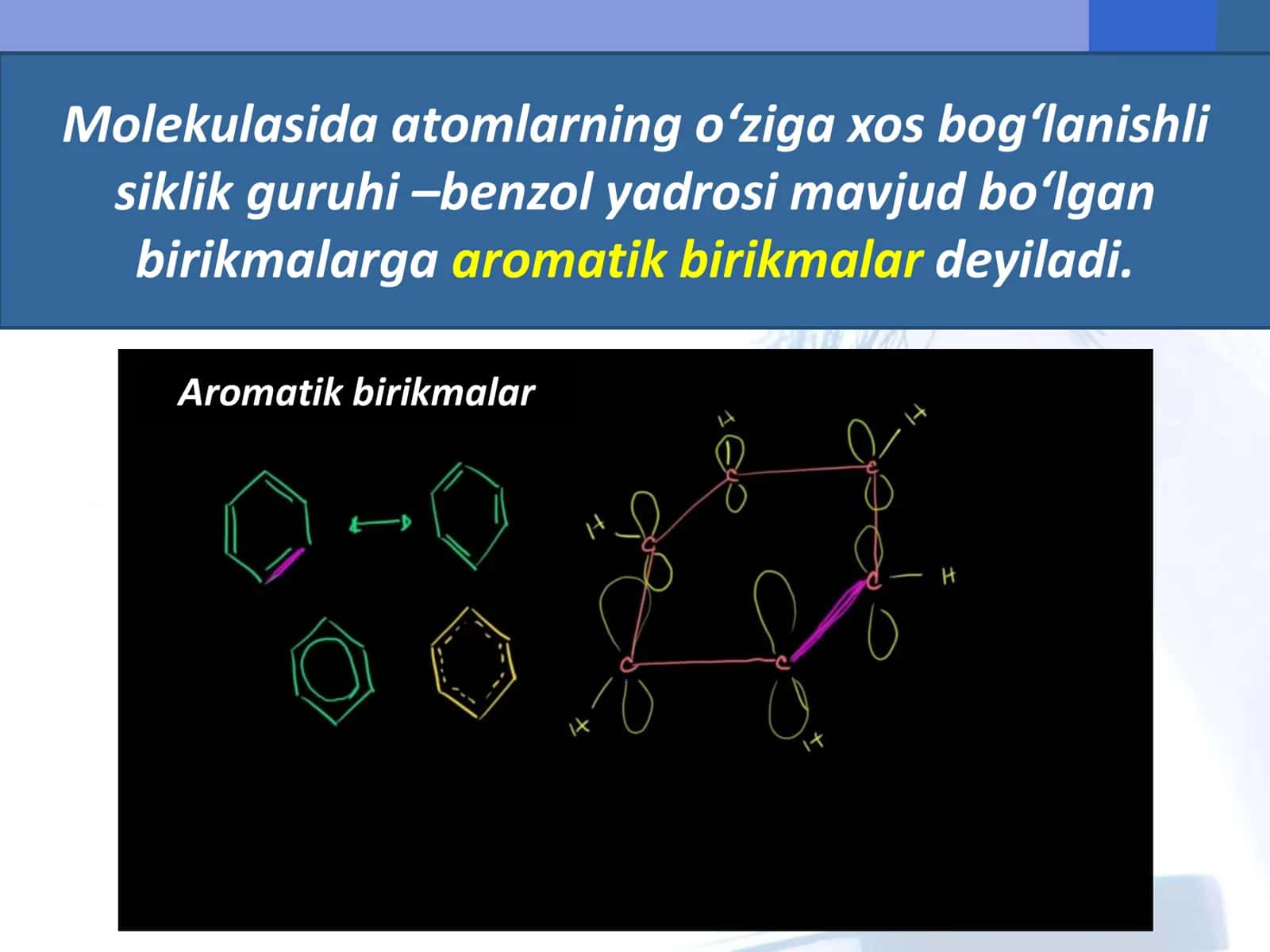 📘 10-SINF KIMYO: AROMATIK UGLEVODORODLAR (Olinishi • Xossalari • Reaksiyalar) 2