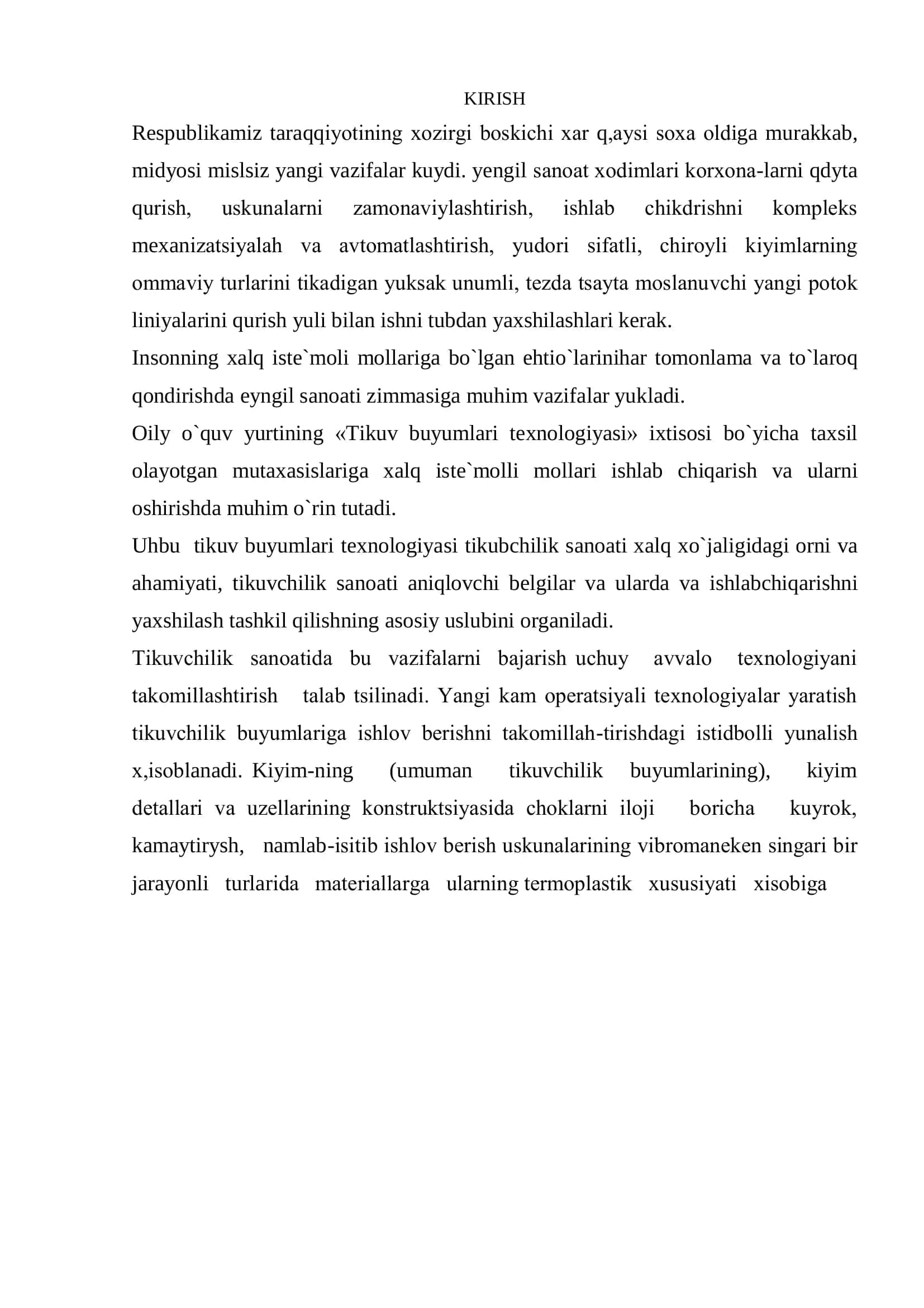 Ayollar dekorativ yubkasiga texnologik ishlov berish, texnologik tartibina tuzish 2