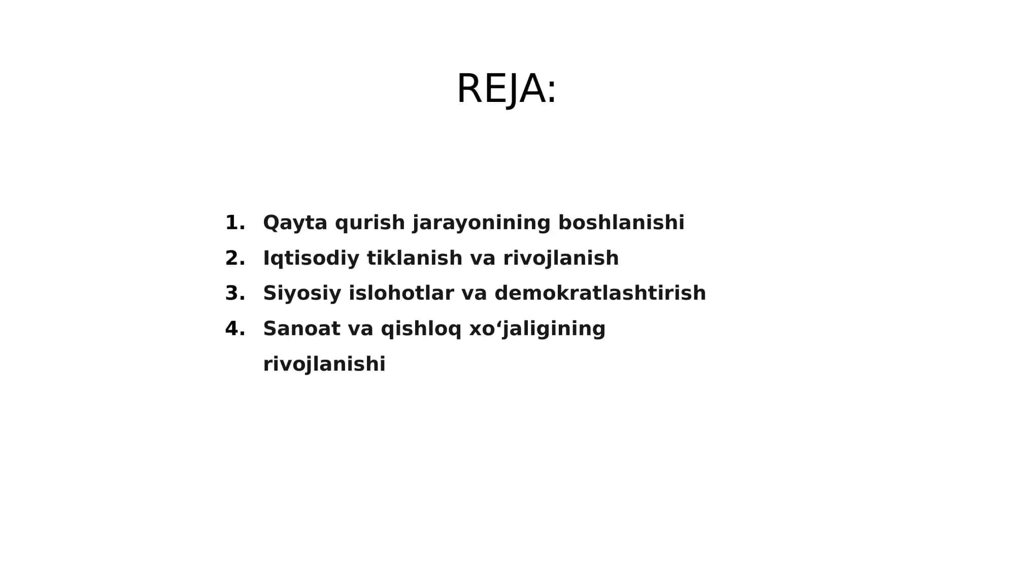 Qayta qurish yillarida Oʻzbekistonning iqtisodiy siyosiy vaziyat 2