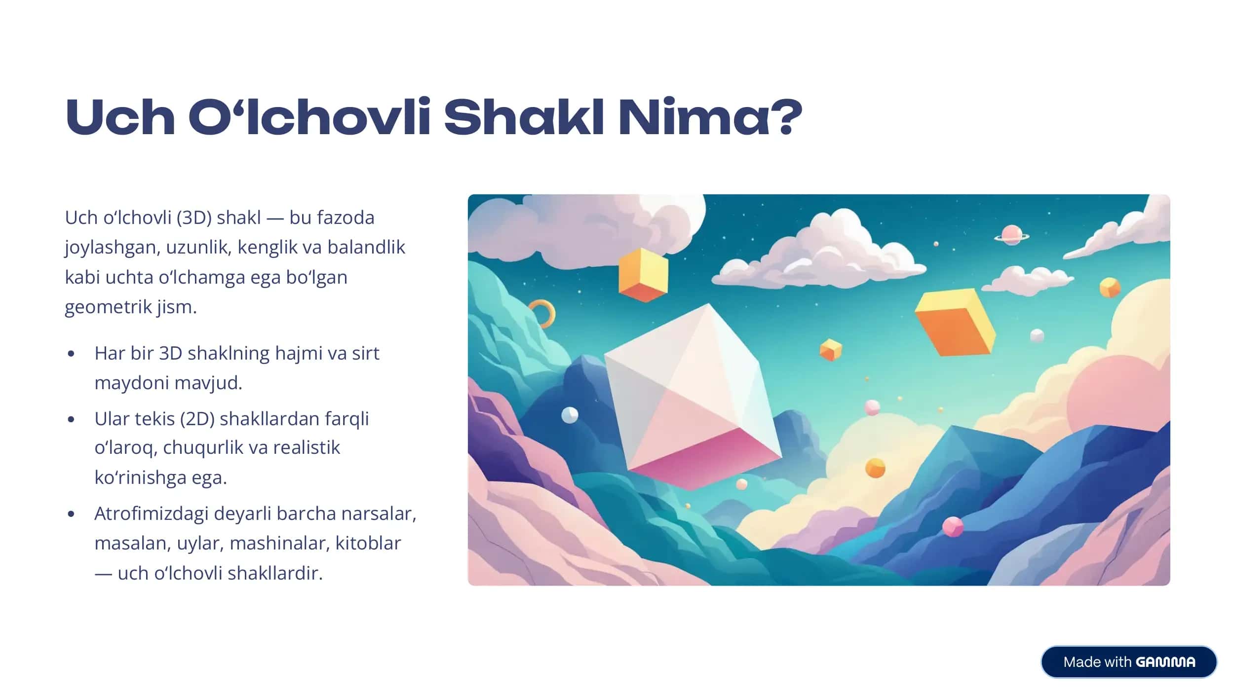 Uch O‘lchovli 2