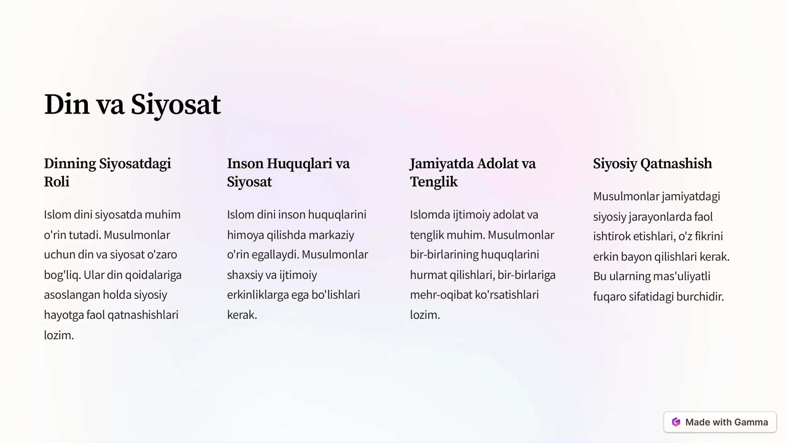 Islomda inson erkinliklari 2