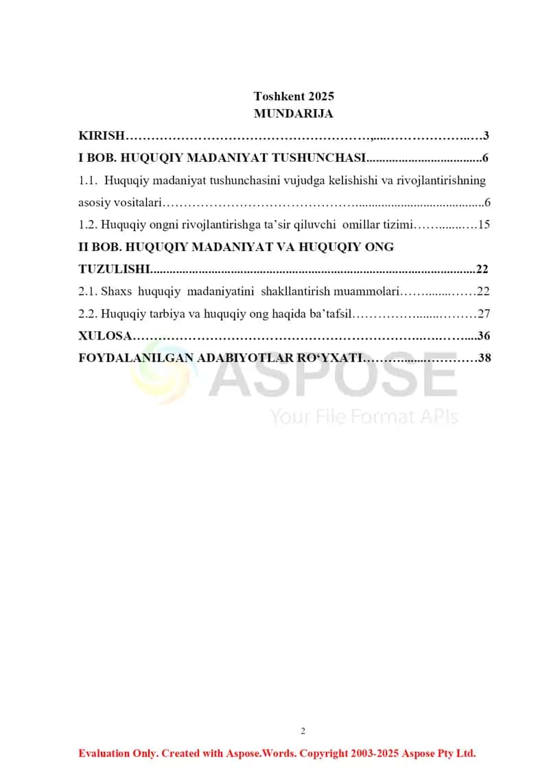 Huquqiy Madaniyat Tushunchasi, Tuzulishi, Darajalari 2