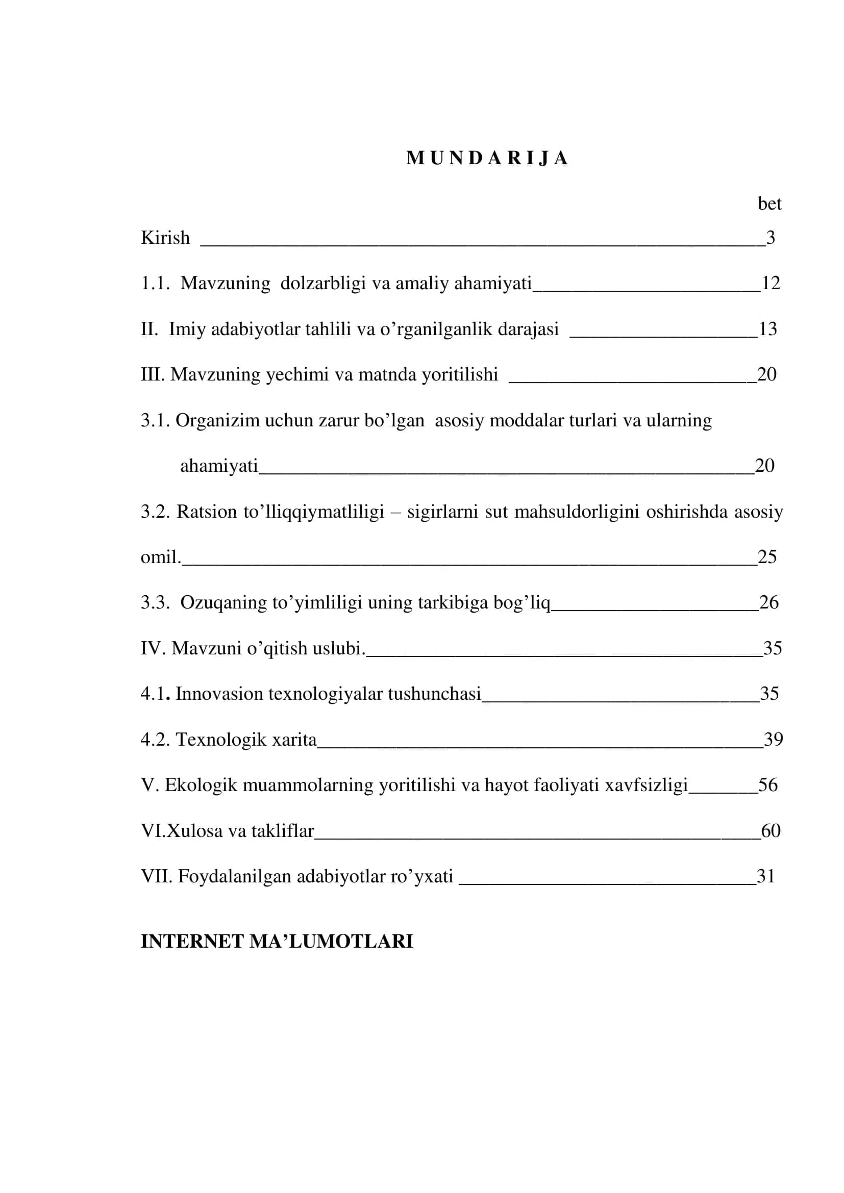 Sog’in sigirlarning mahsuldorligiga oziqlantirishning ta’siri va mavzuni o’qitish uslubi 2