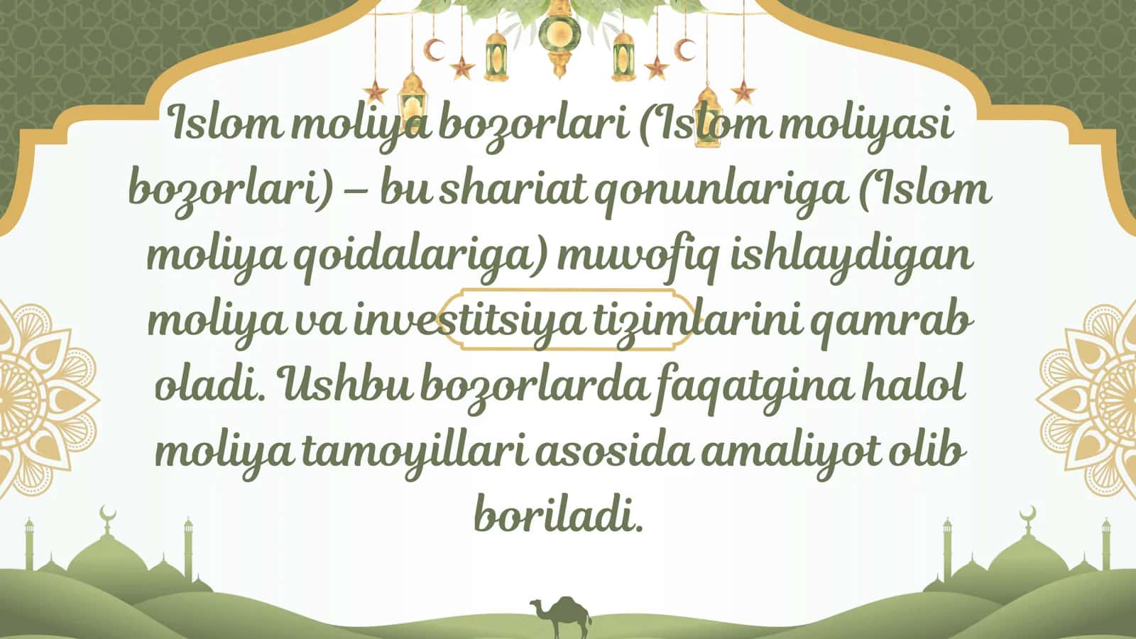 Islom moliya bozorlari 2