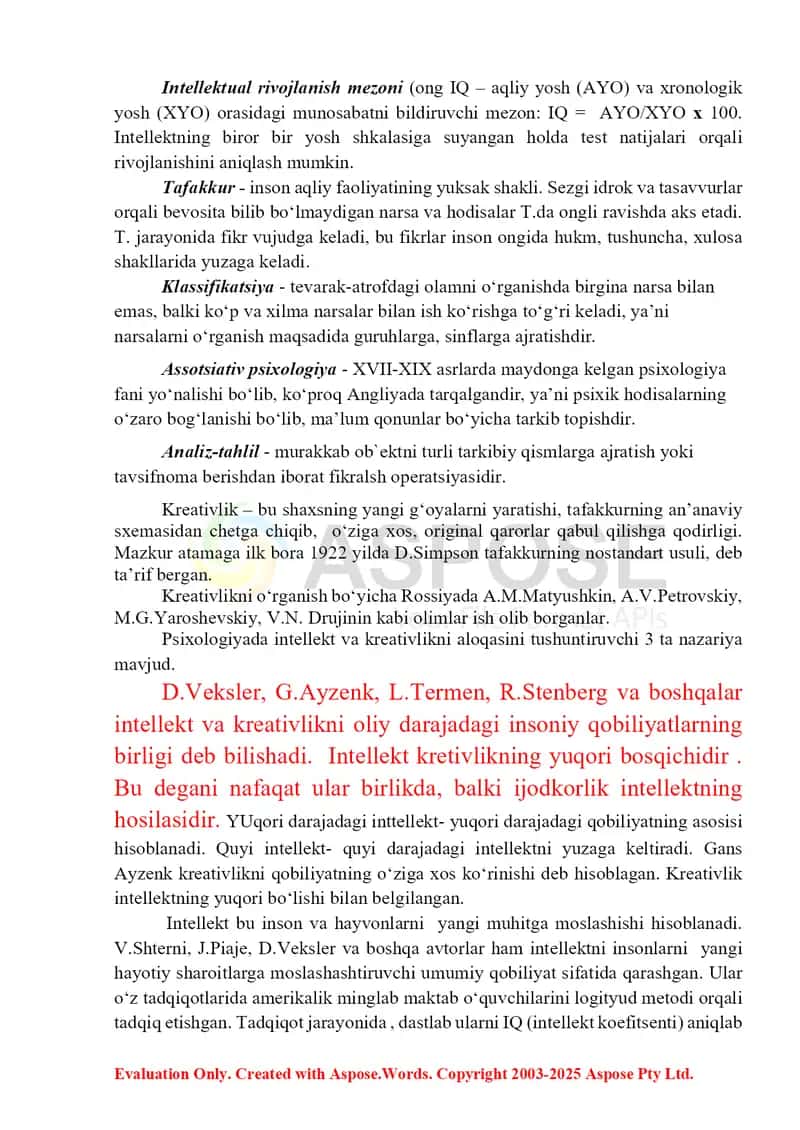 Intellekt va kreativlik haqida tushuncha 2