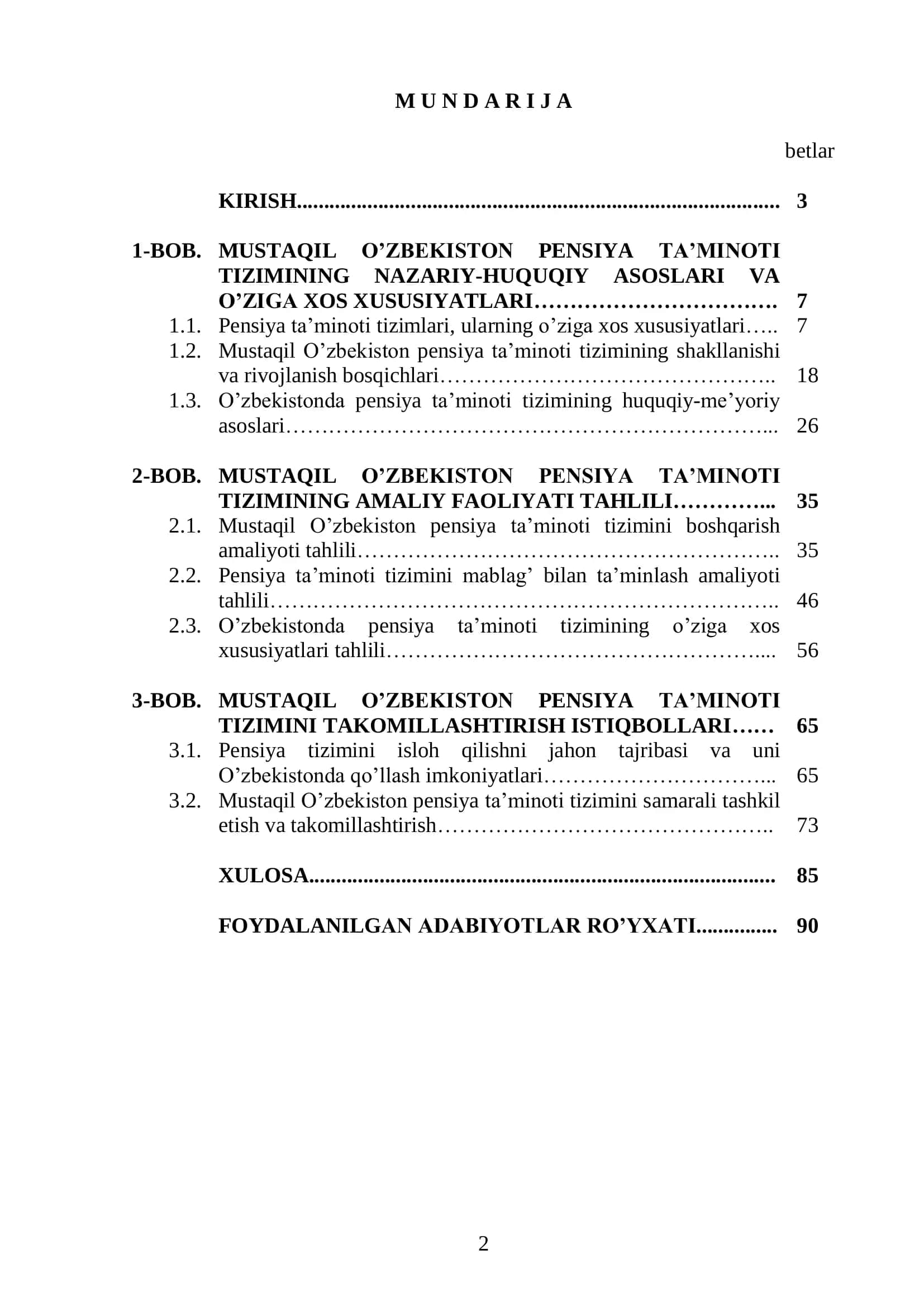 MUSTAQIL O’ZBEKISTON PENSIYA TA’MINOTI TIZIMINING SHAKLLANISHI VA RIVOJLANISHI 2