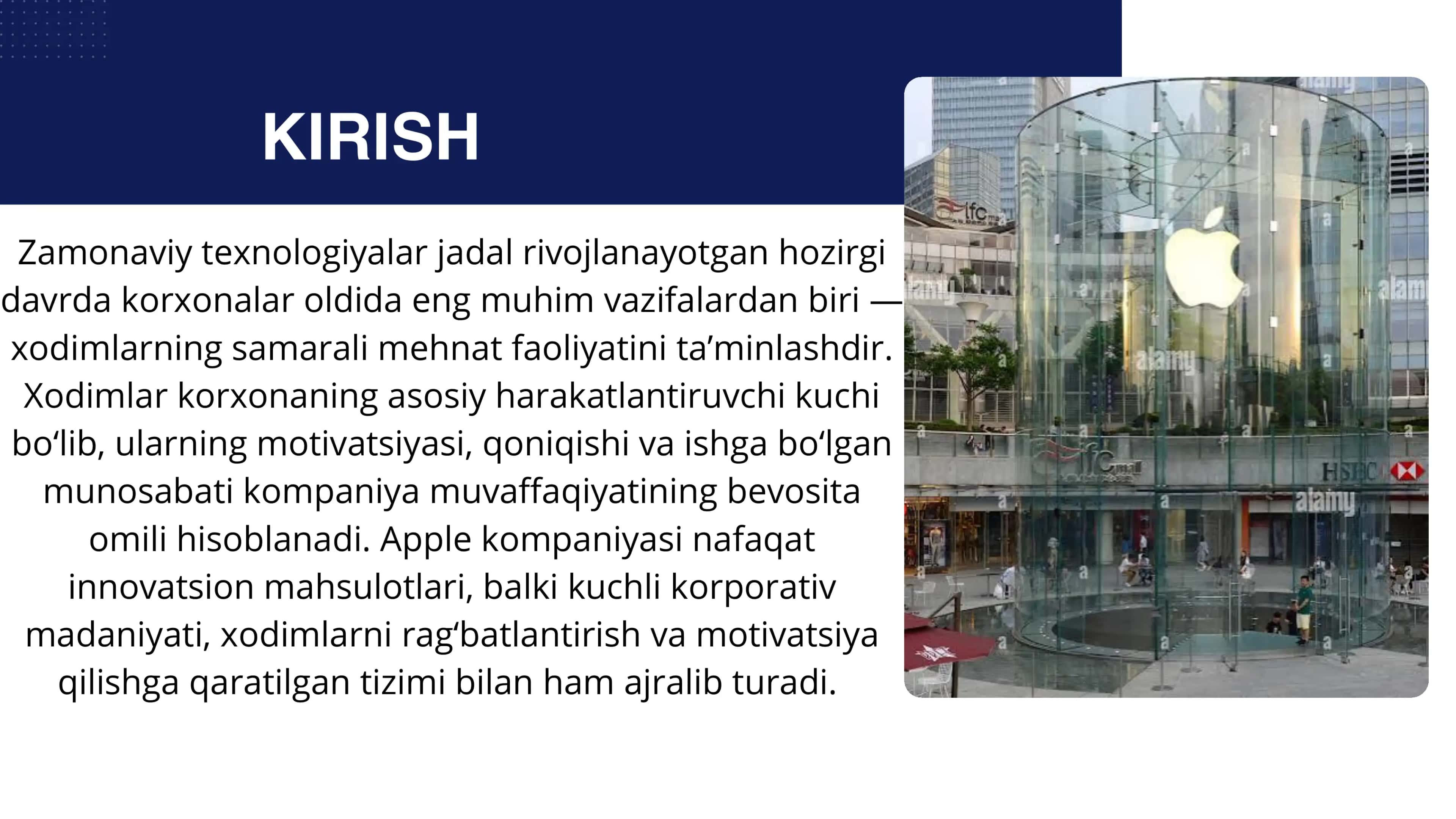 Iphone kompaniyasida xodimlarni  samarali ish faoliyatini olib borishdagi  motivatsiya va rag‘batlantirish  usullaridan foydalanish 2