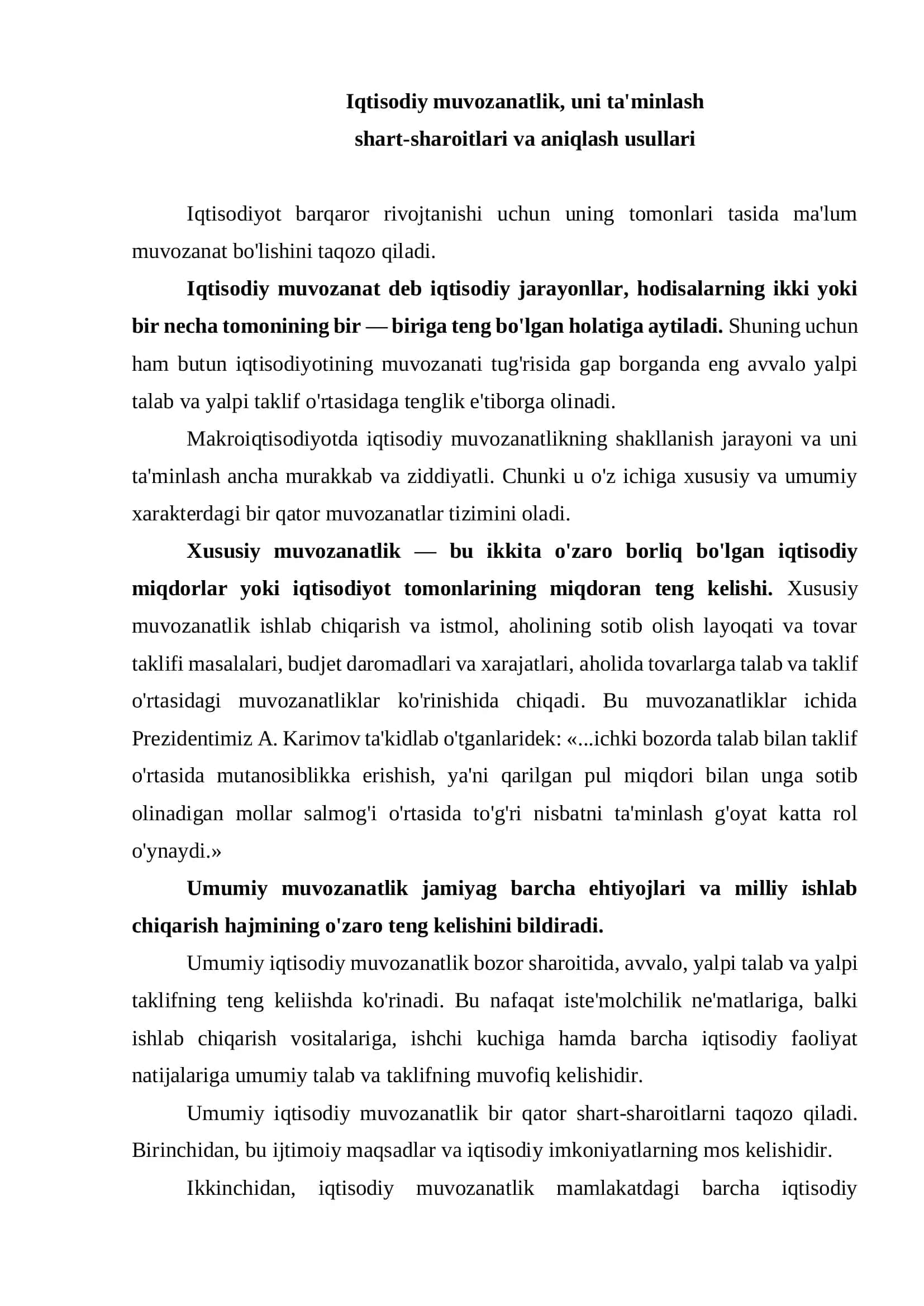 Makroiqtisodiy muvozanatlilik 2
