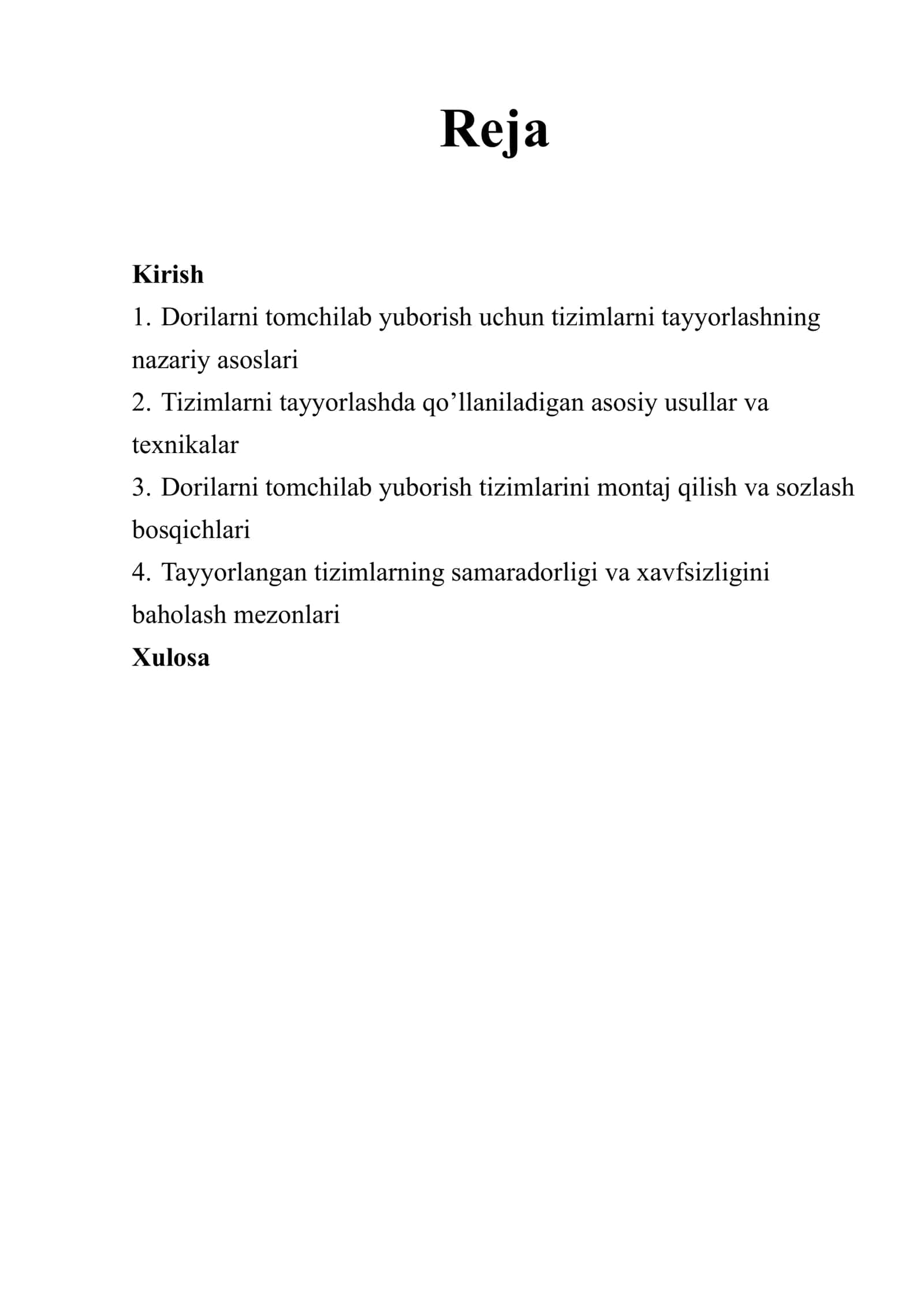 Dorilarni tomchilab yuborish uchun sistemani tayyorlash 2