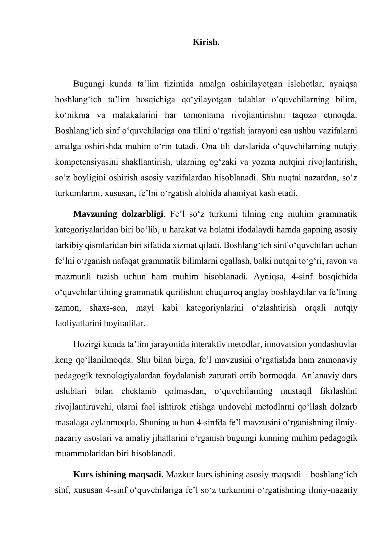 4-sinfda “Fe’l” mavzusini o’rganish 2
