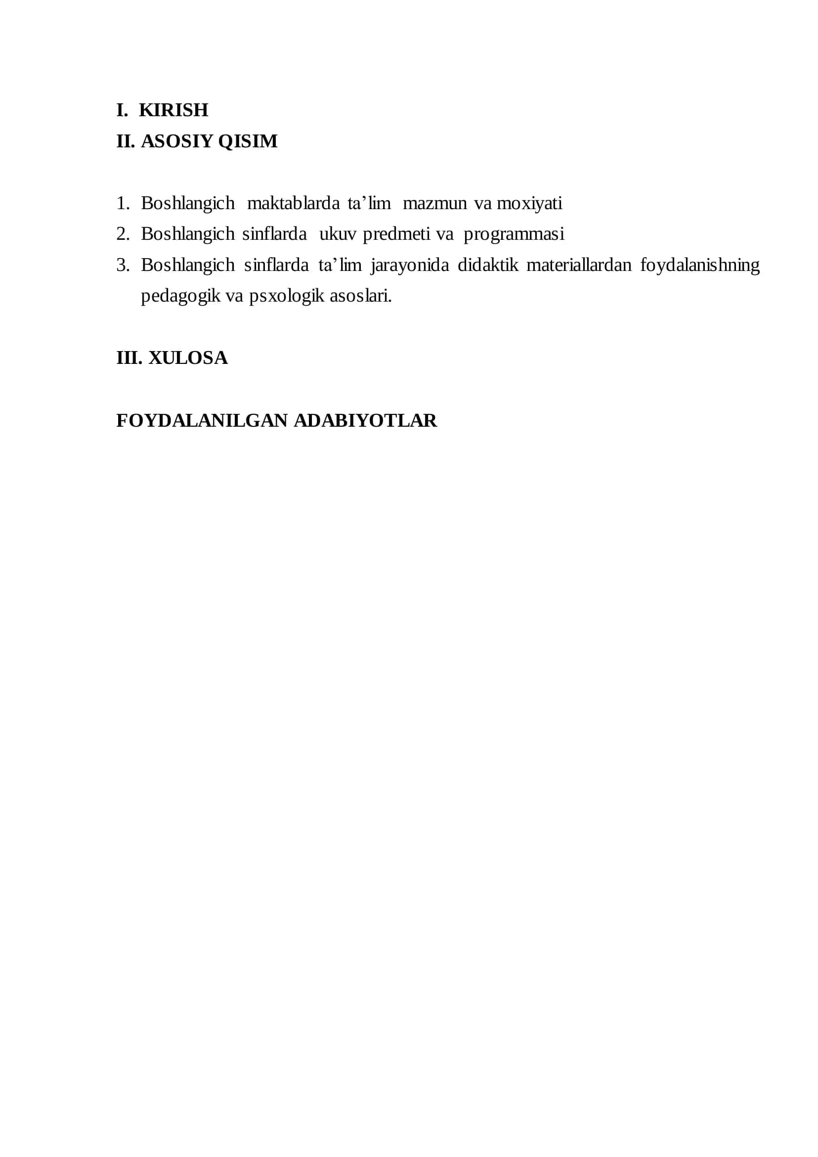 "BOSHLANGICH SINFLARADA TA’LIM JARAYONIDA DIDAKTIK TARKATMA MATERIALLARDAN FOYDALANISHNING SAMARALI USULLARI" 2