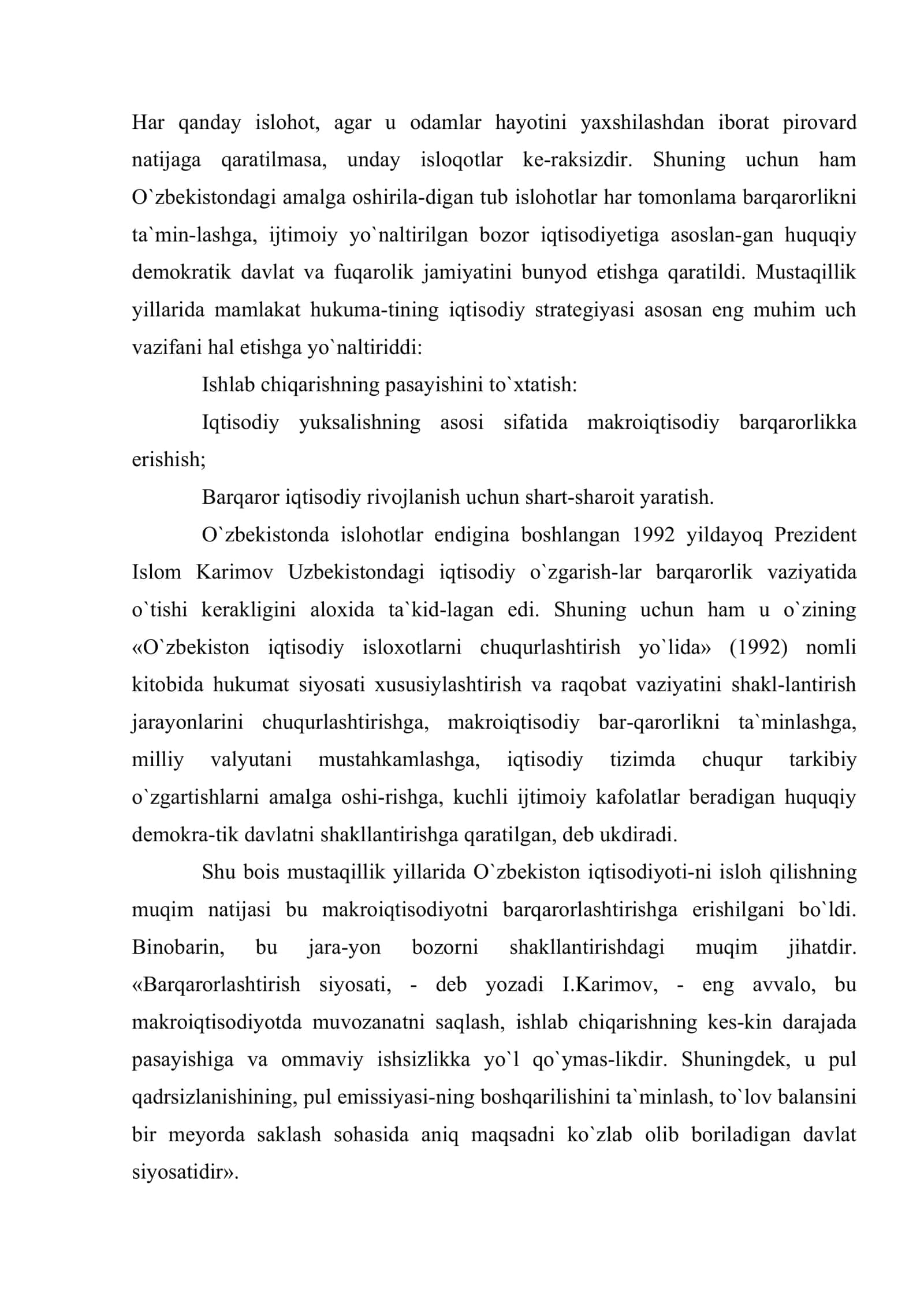 Makroiqtisodiyotni barkarorlashtirishga erishish 2