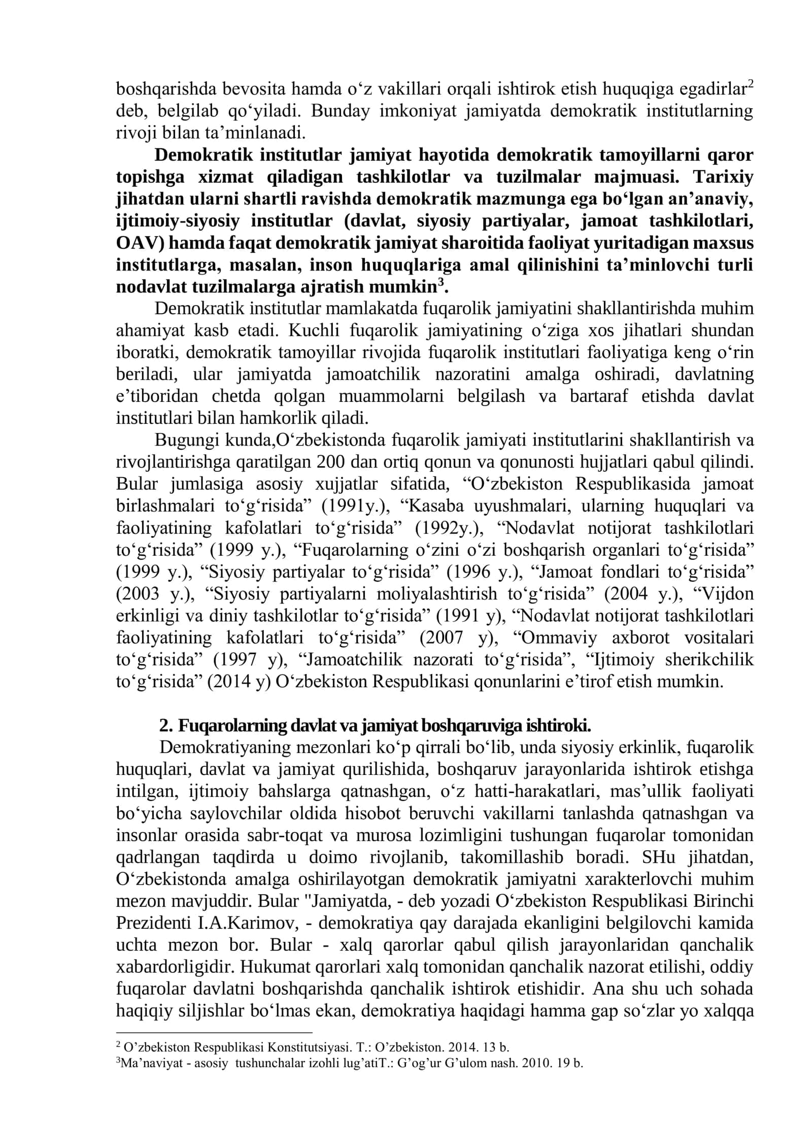 O‘ZBEKISTONDA FUQAROLIK JAMIYATI INSTITUTLARI VA MAHALLIY O’Z-O’ZINI BOSHQARISH 2